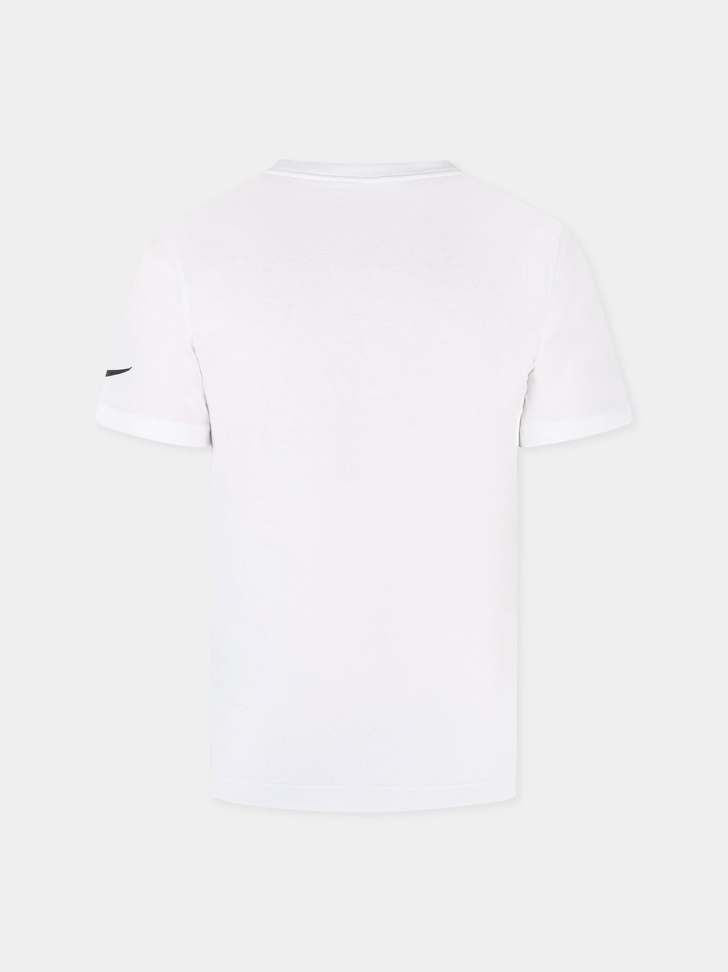 White t-shirt for boy with logo print