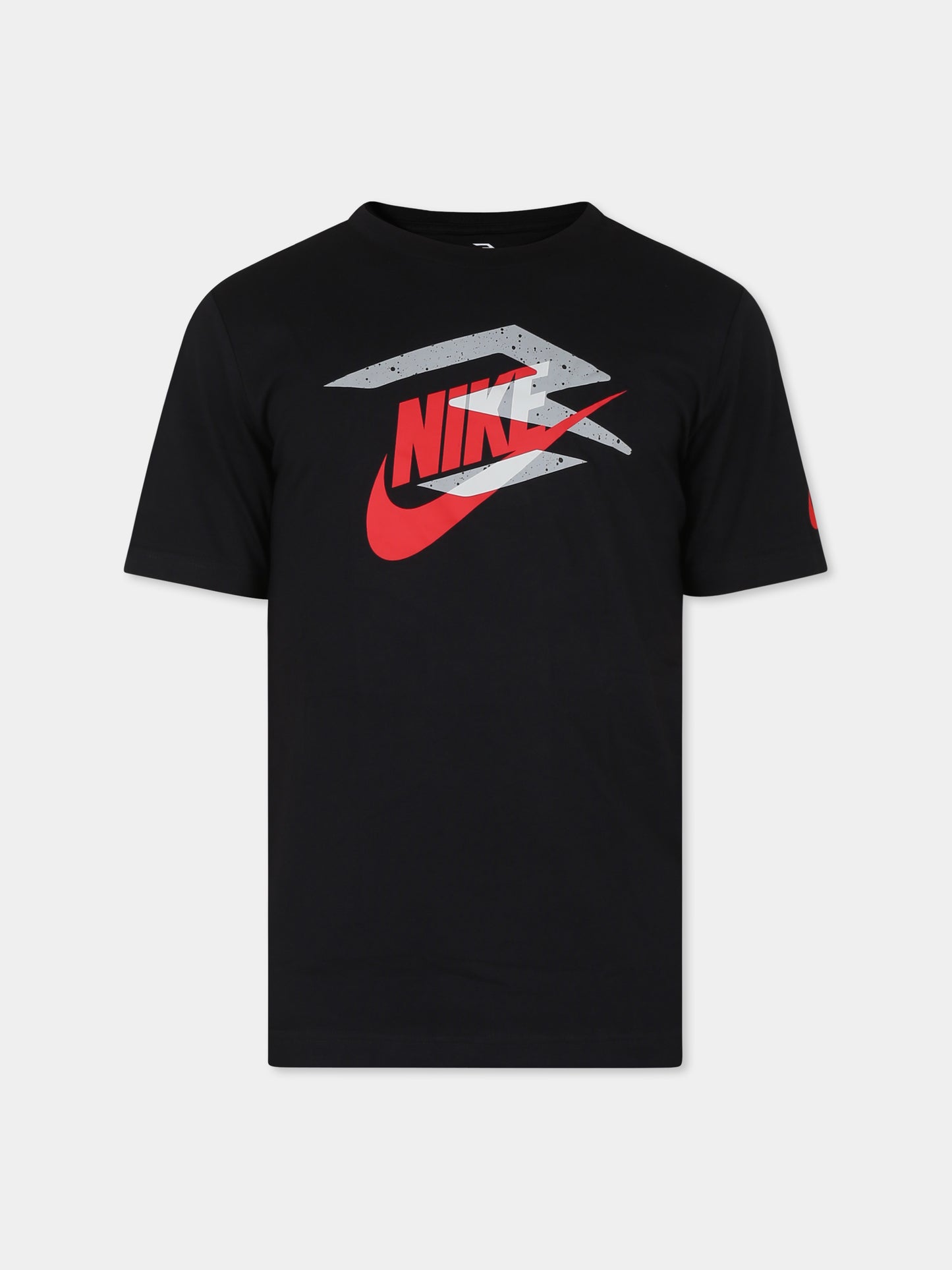 T-shirt nera per bambino con loghi,Nike,0714 023 BLACK