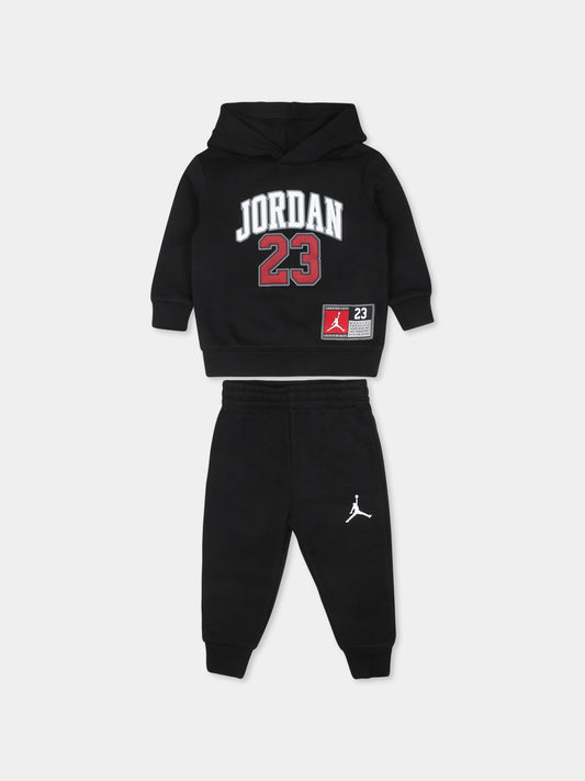 Completo nero per neonato con logo,Jordan,65C651 023