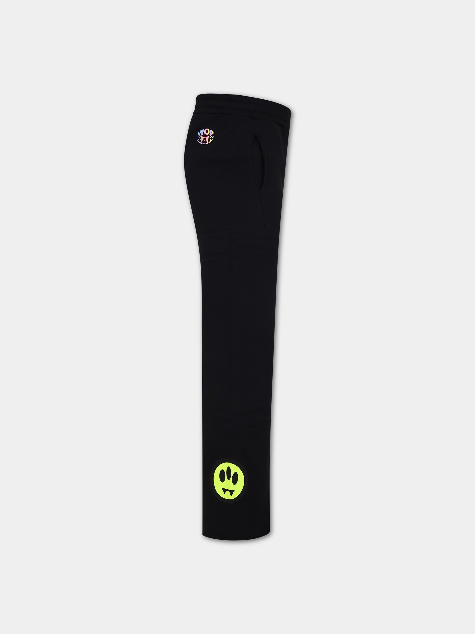 Pantaloni neri per bambina con logo e smile,Barrow,F3BKJGFP098 110