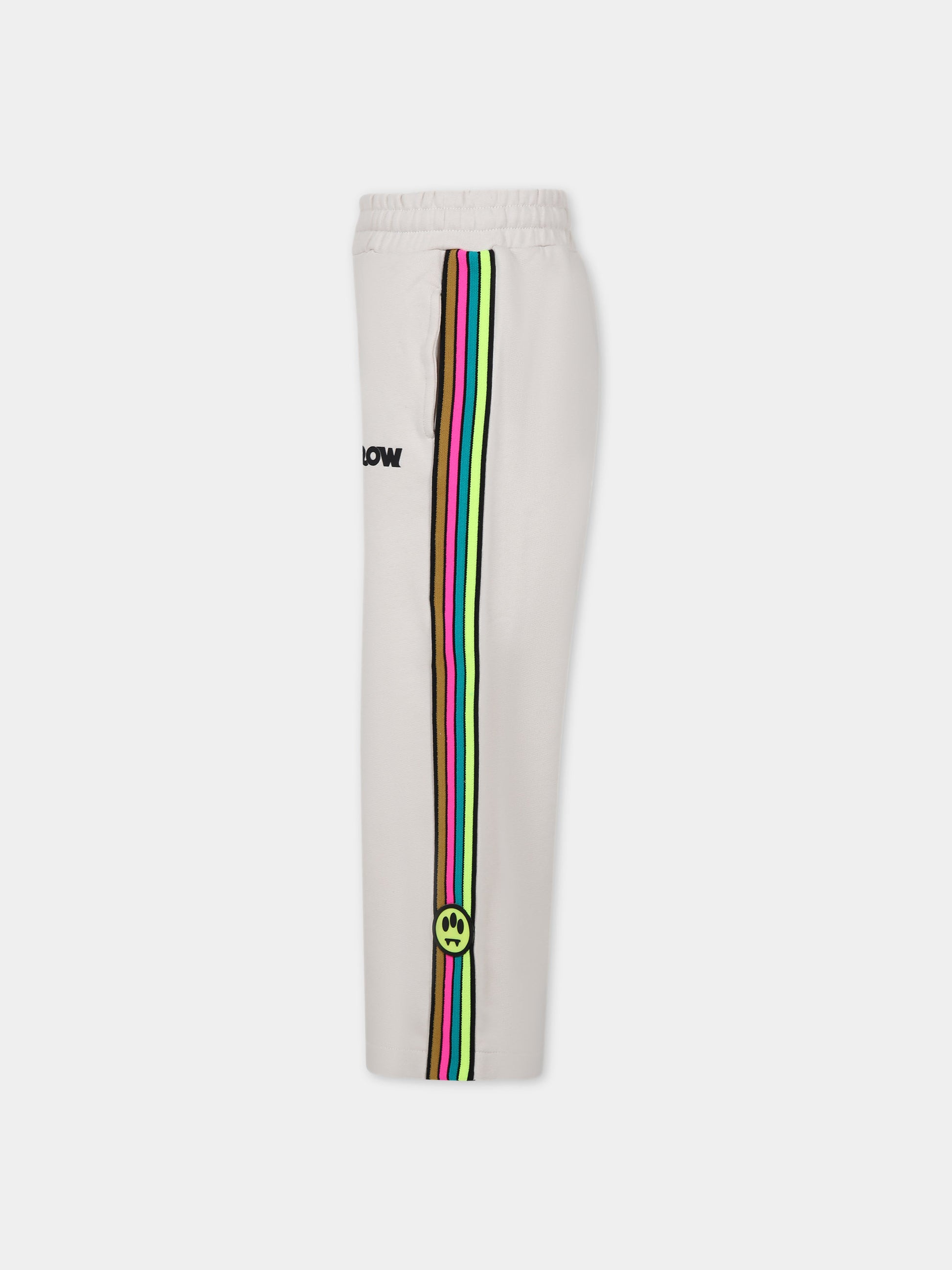 Pantaloni avorio per bambina con logo,Barrow,F3BKJGFP107 BW009