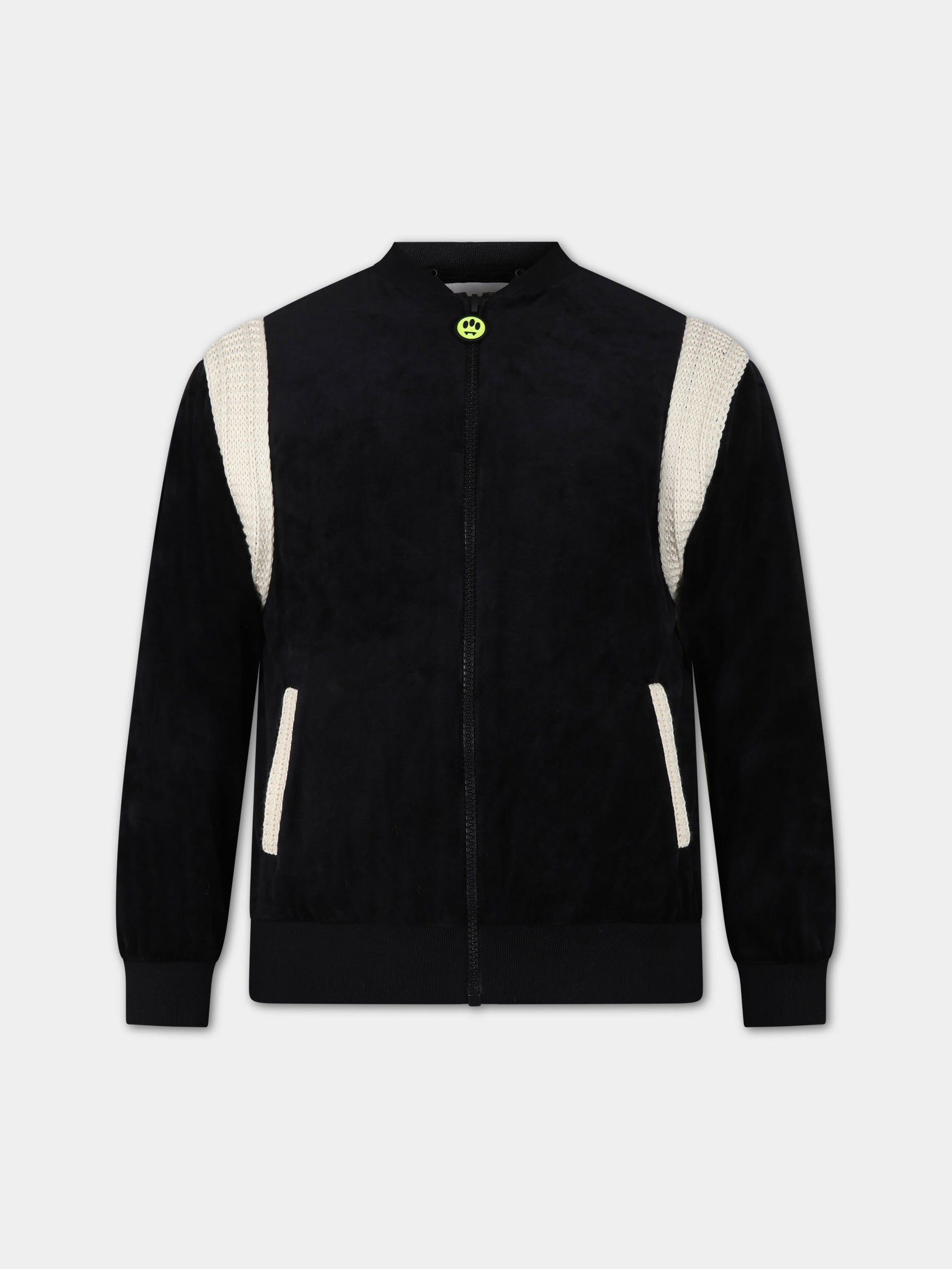 Felpa nera per bambina con ricamo,Barrow,F3BKJUBO054 110