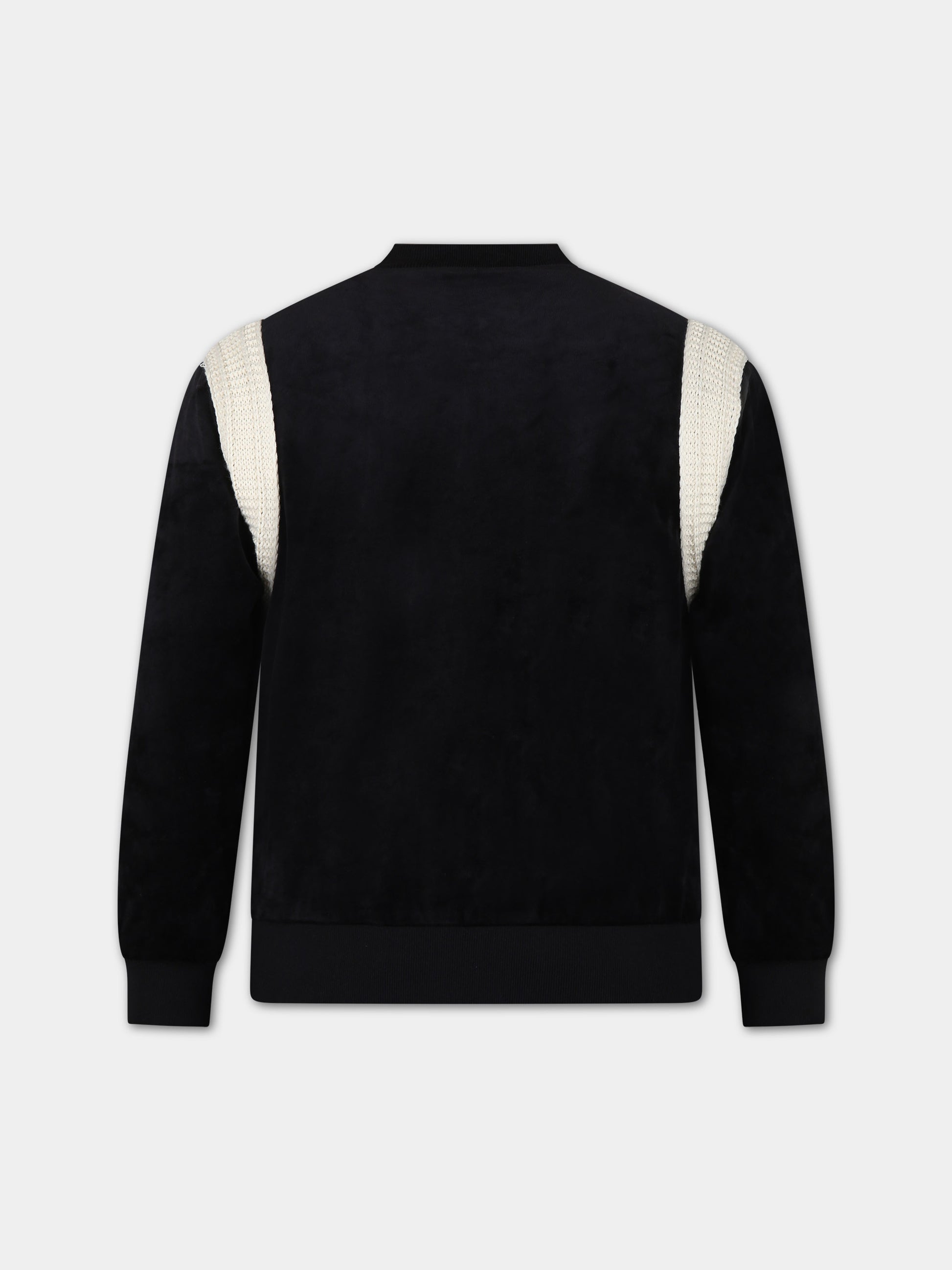 Felpa nera per bambina con ricamo,Barrow,F3BKJUBO054 110