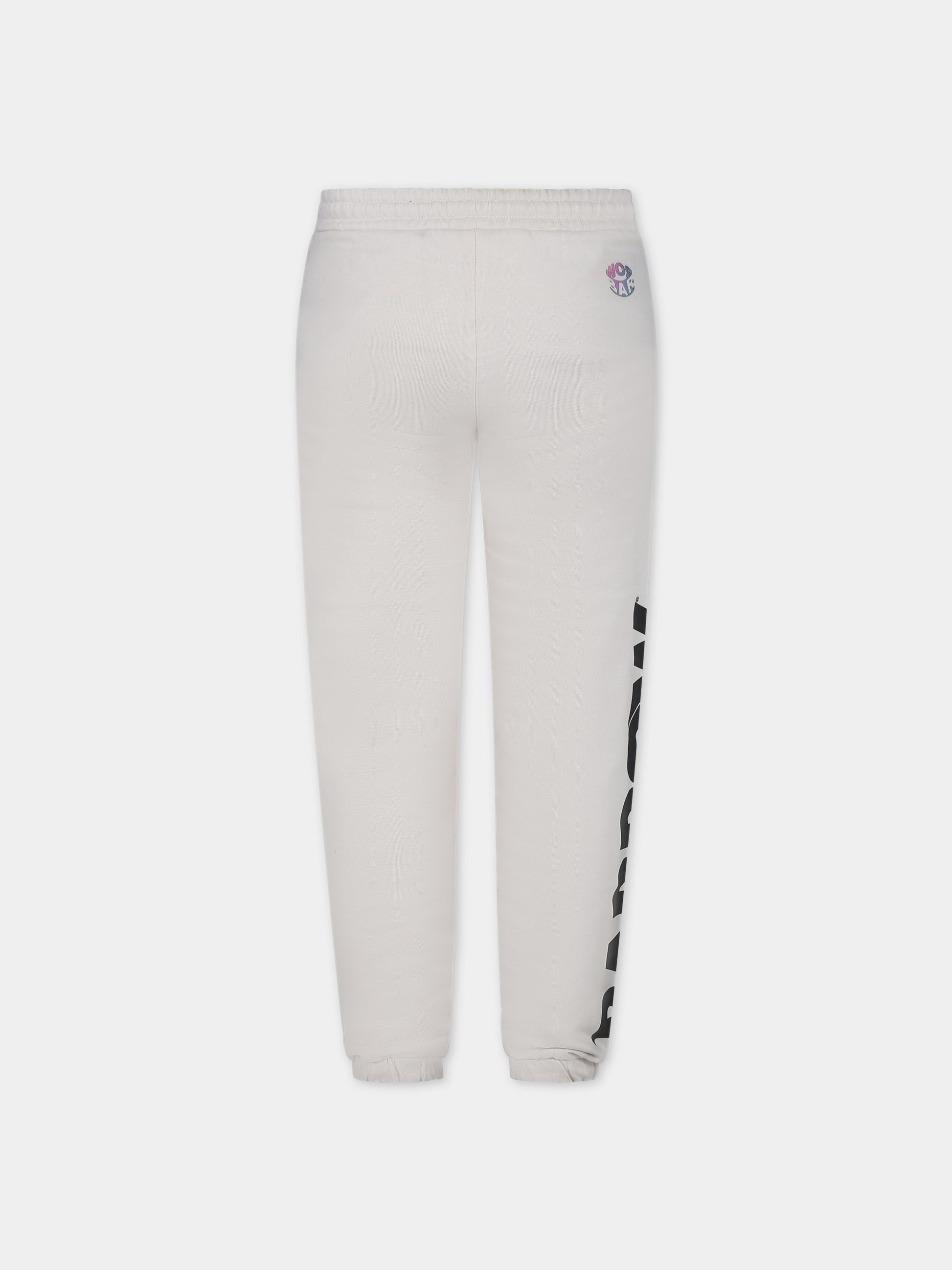 Pantaloni avorio per bambini con logo,Barrow,F3BKJUFP095 BW009