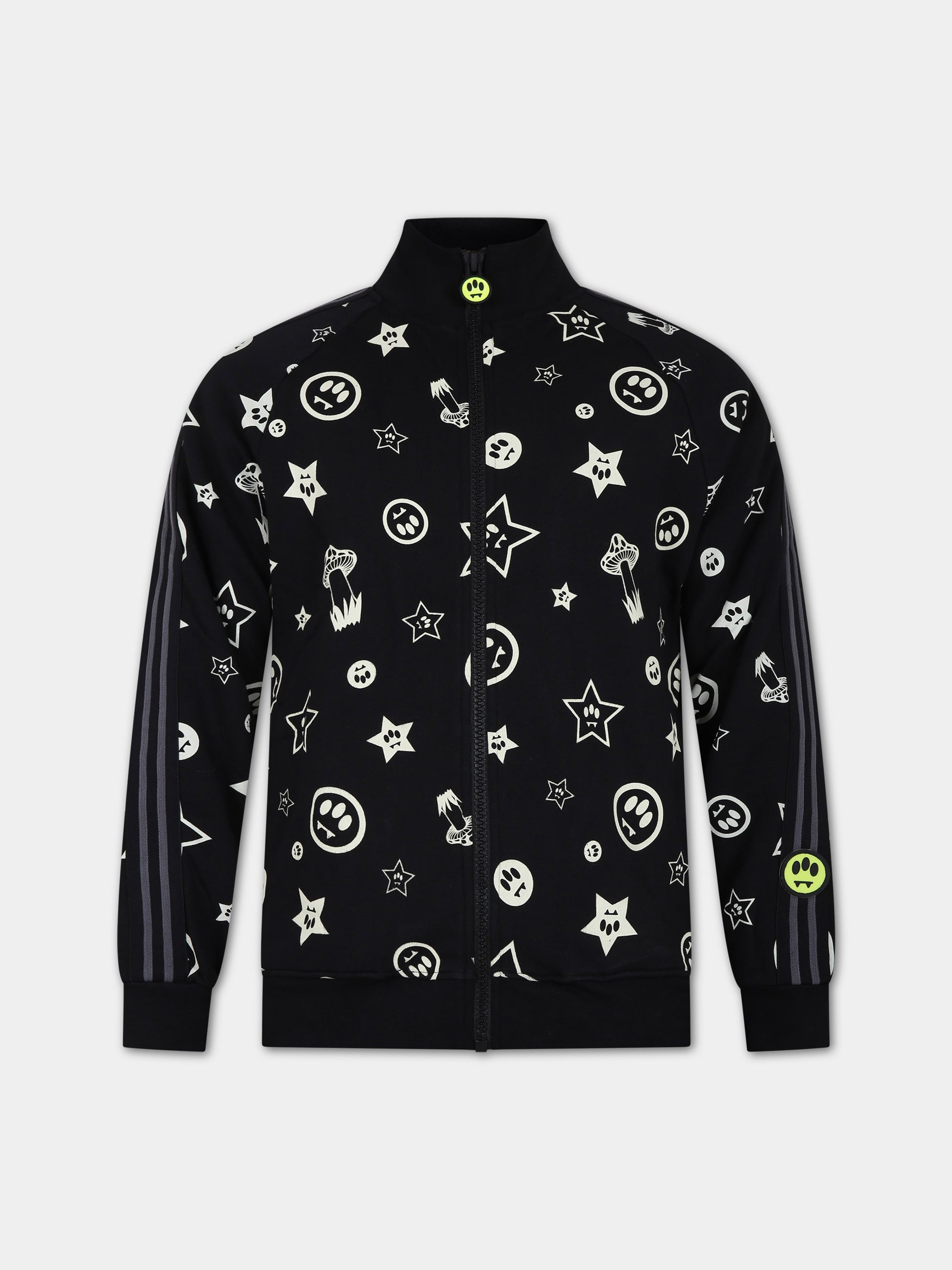 Felpa nera per bambini con logo e smile,Barrow,F3BKJUJK067 110