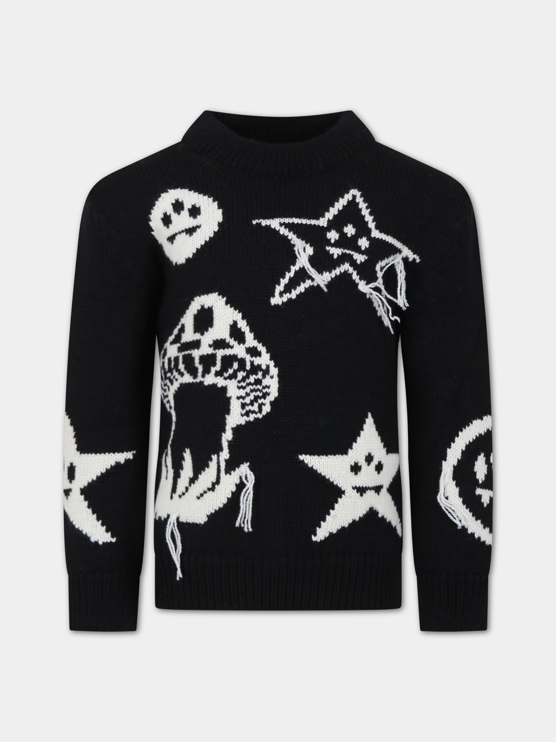 Maglione nero per bambini con smile,Barrow,F3BKJUJP069 110