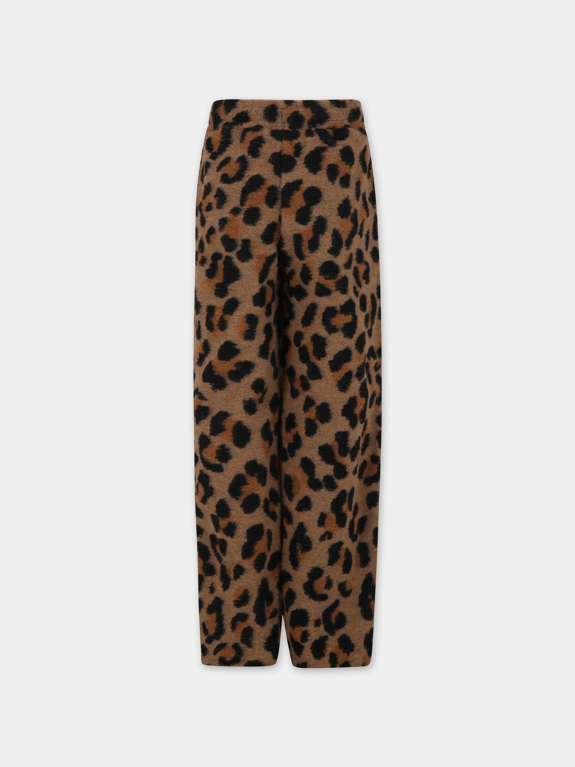 Pantaloni marroni per bambina con ricamo e smile,Barrow,F3BKJUPA018 924