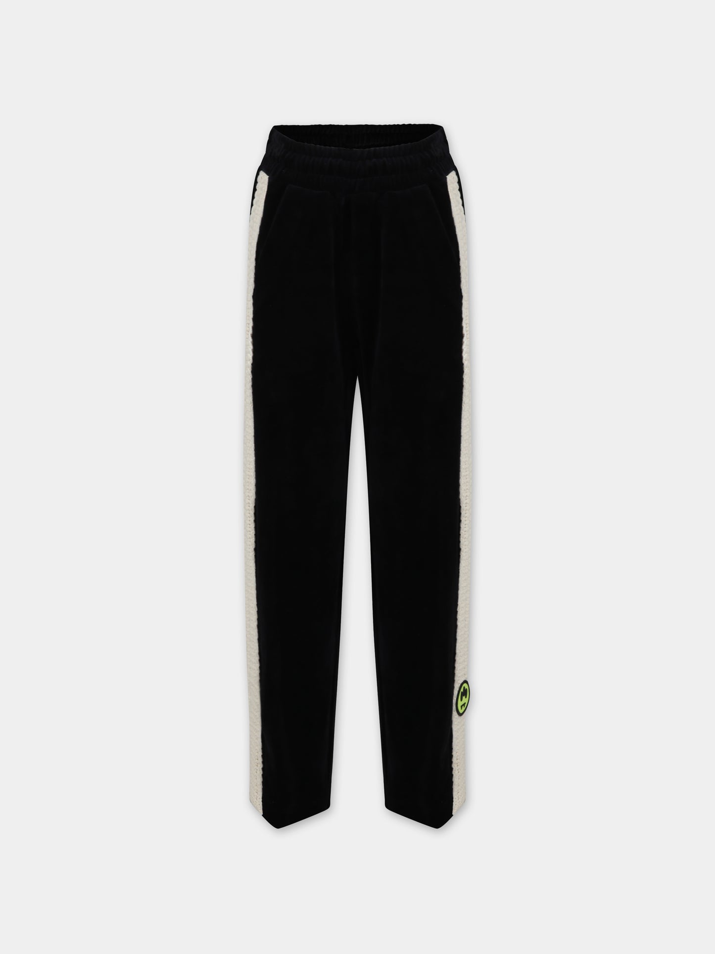 Pantaloni neri per bambina con ricamo,Barrow,F3BKJUPA055 110