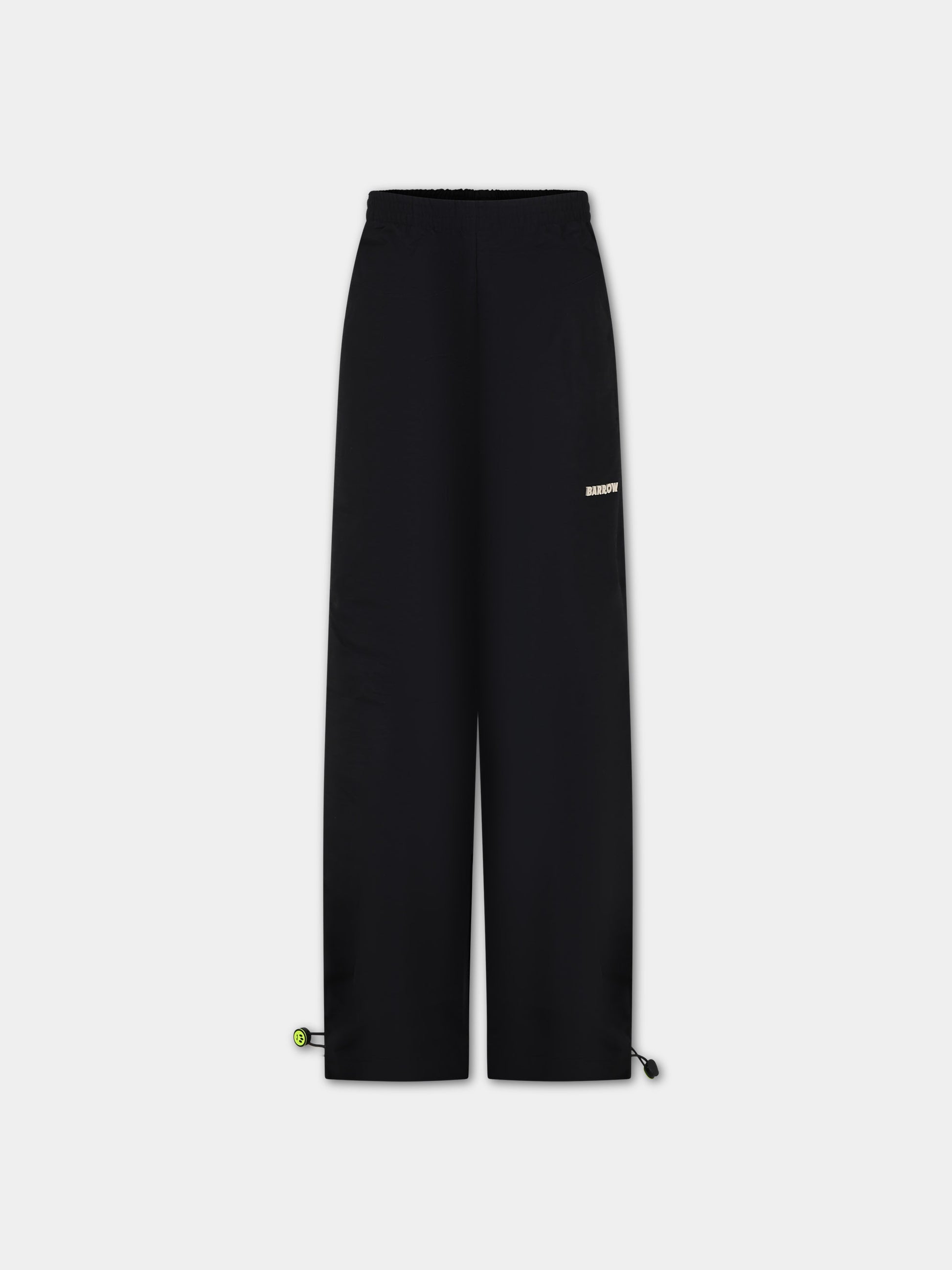 Pantaloni neri per bambina con logo e smile,Barrow,F3BKJUPA066E 110