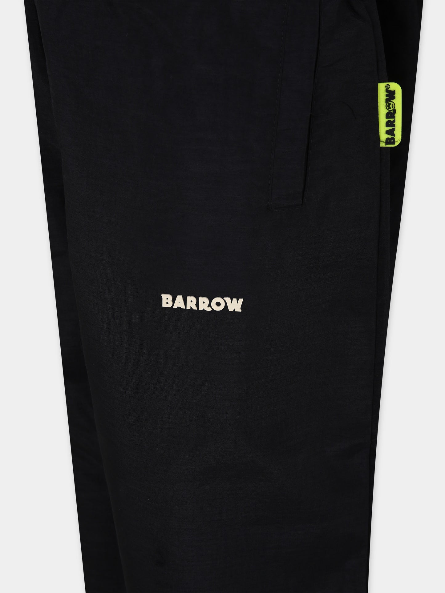 Pantaloni neri per bambina con logo e smile,Barrow,F3BKJUPA066E 110