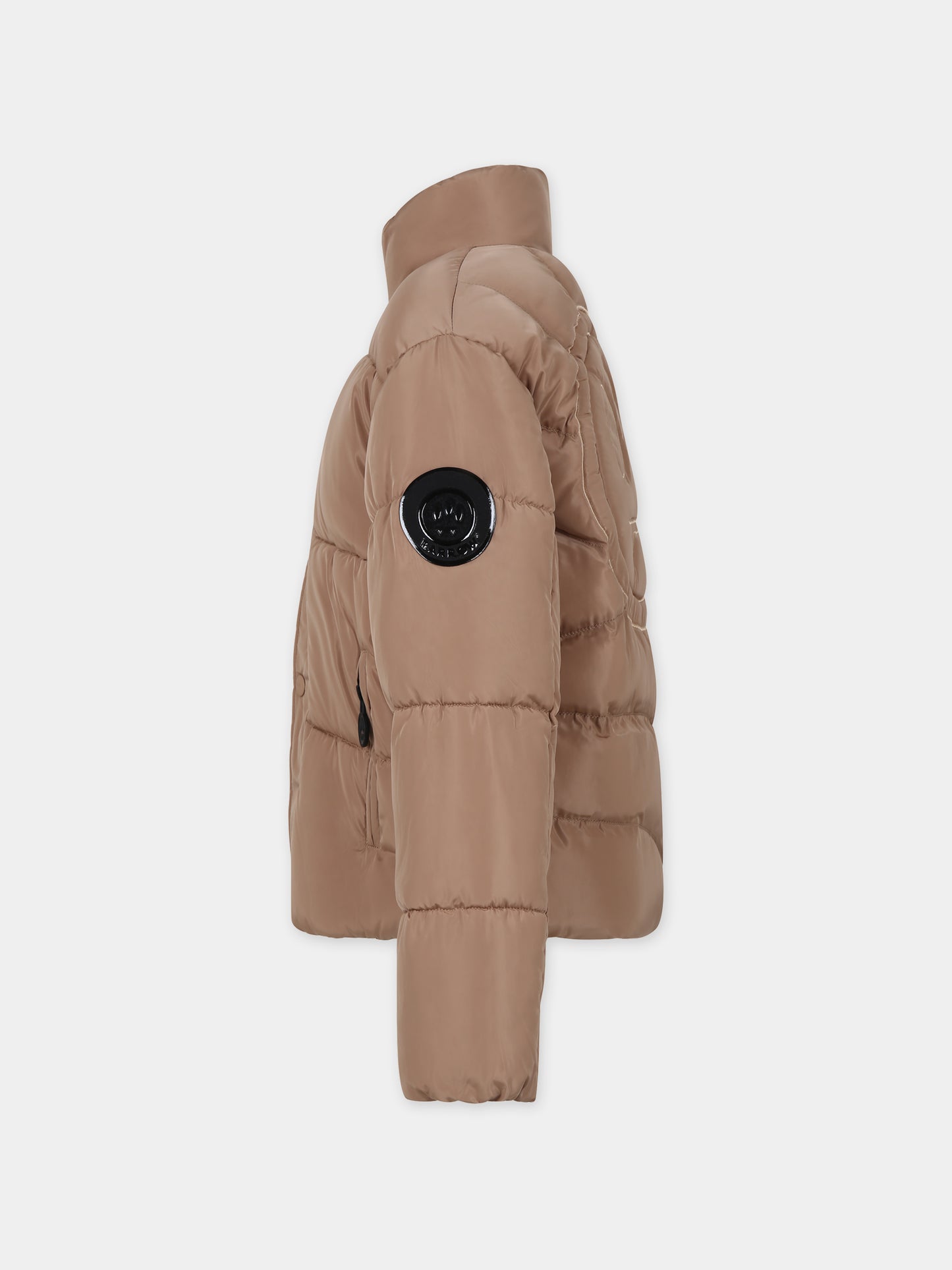Piumino beige per bambini con logo,Barrow,F3BKJUPF001 924