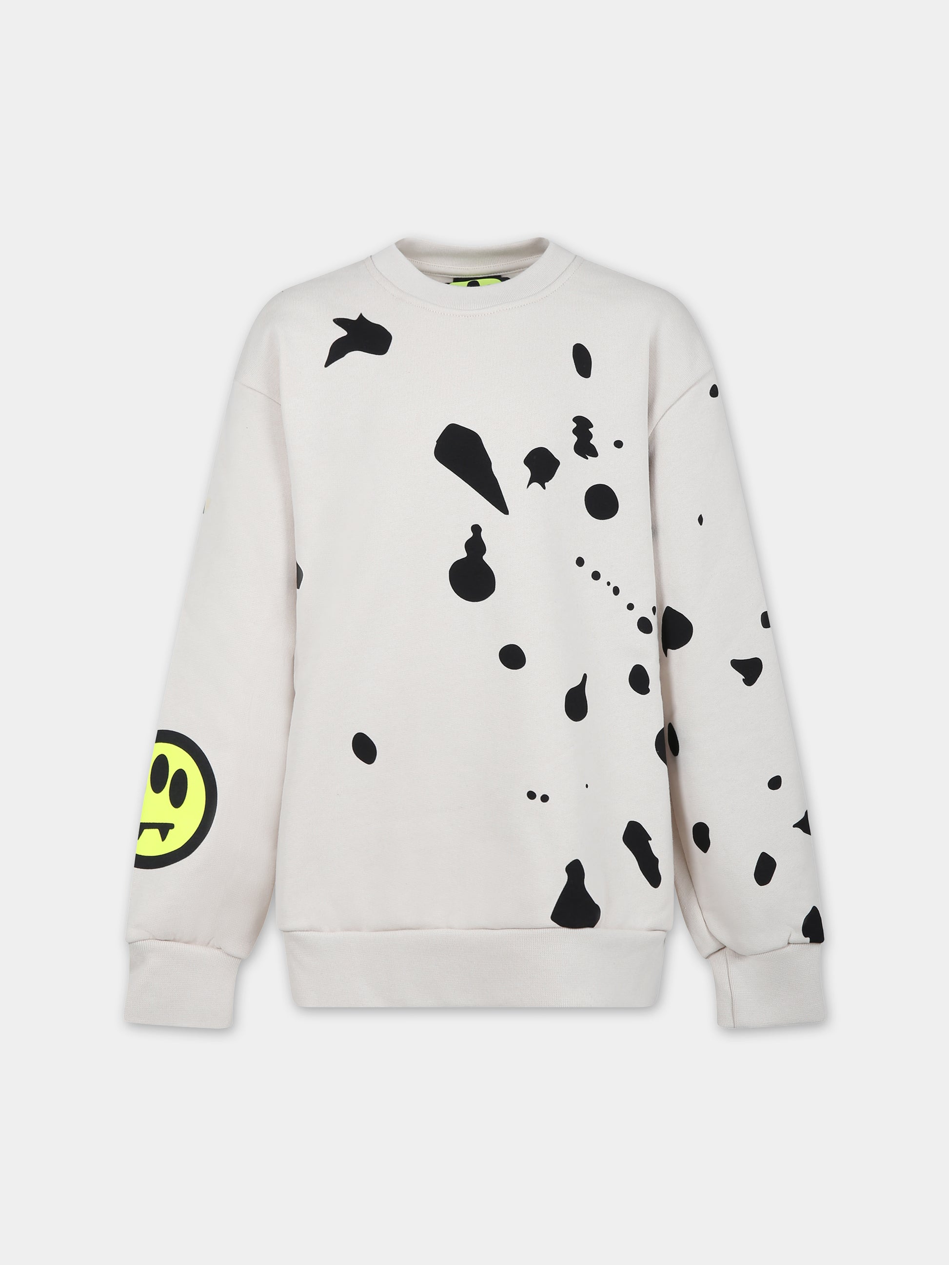 Felpa avorio per bambini con logo,Barrow,F3BKJUSW040 BW009