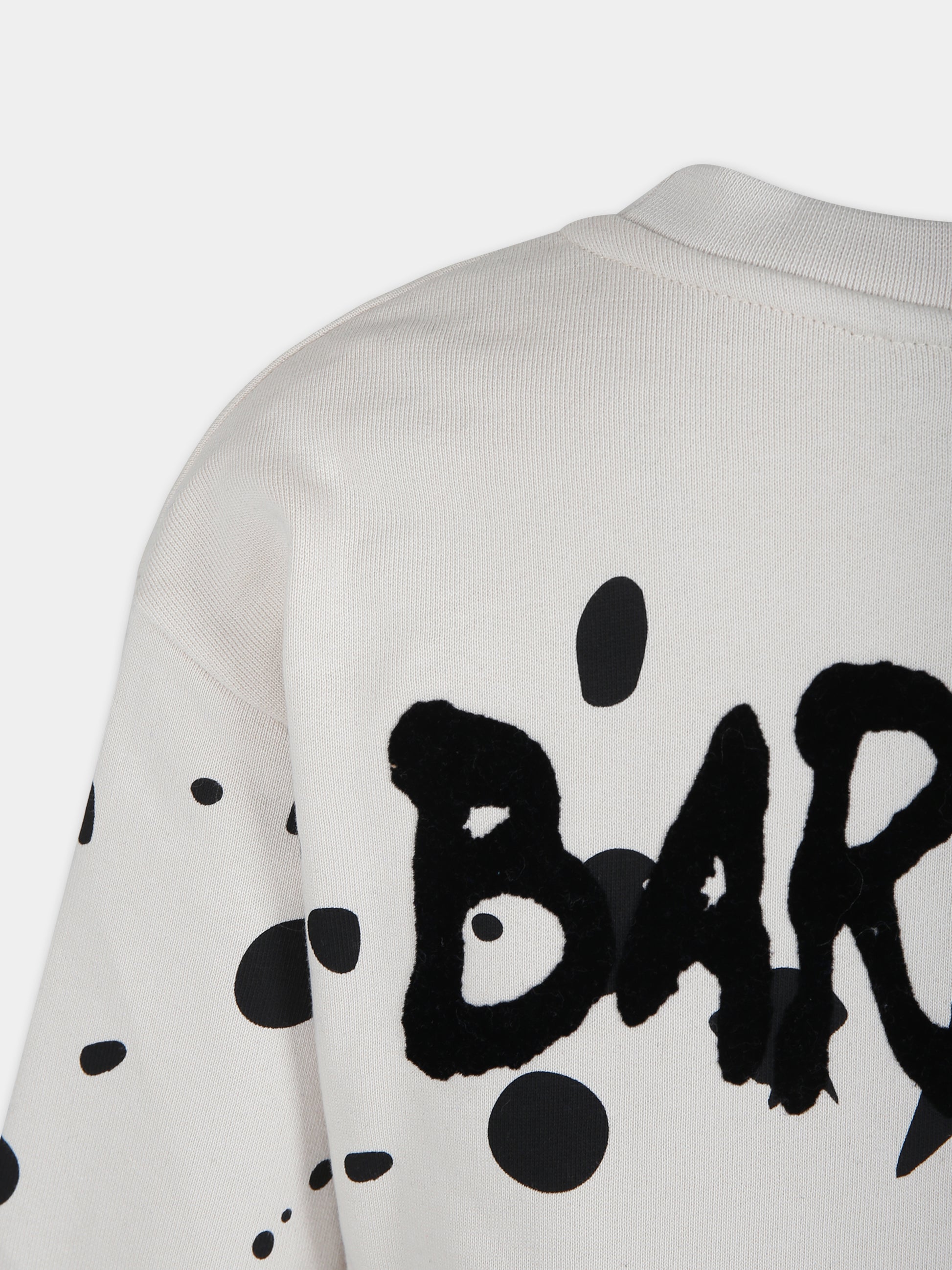 Felpa avorio per bambini con logo,Barrow,F3BKJUSW040 BW009