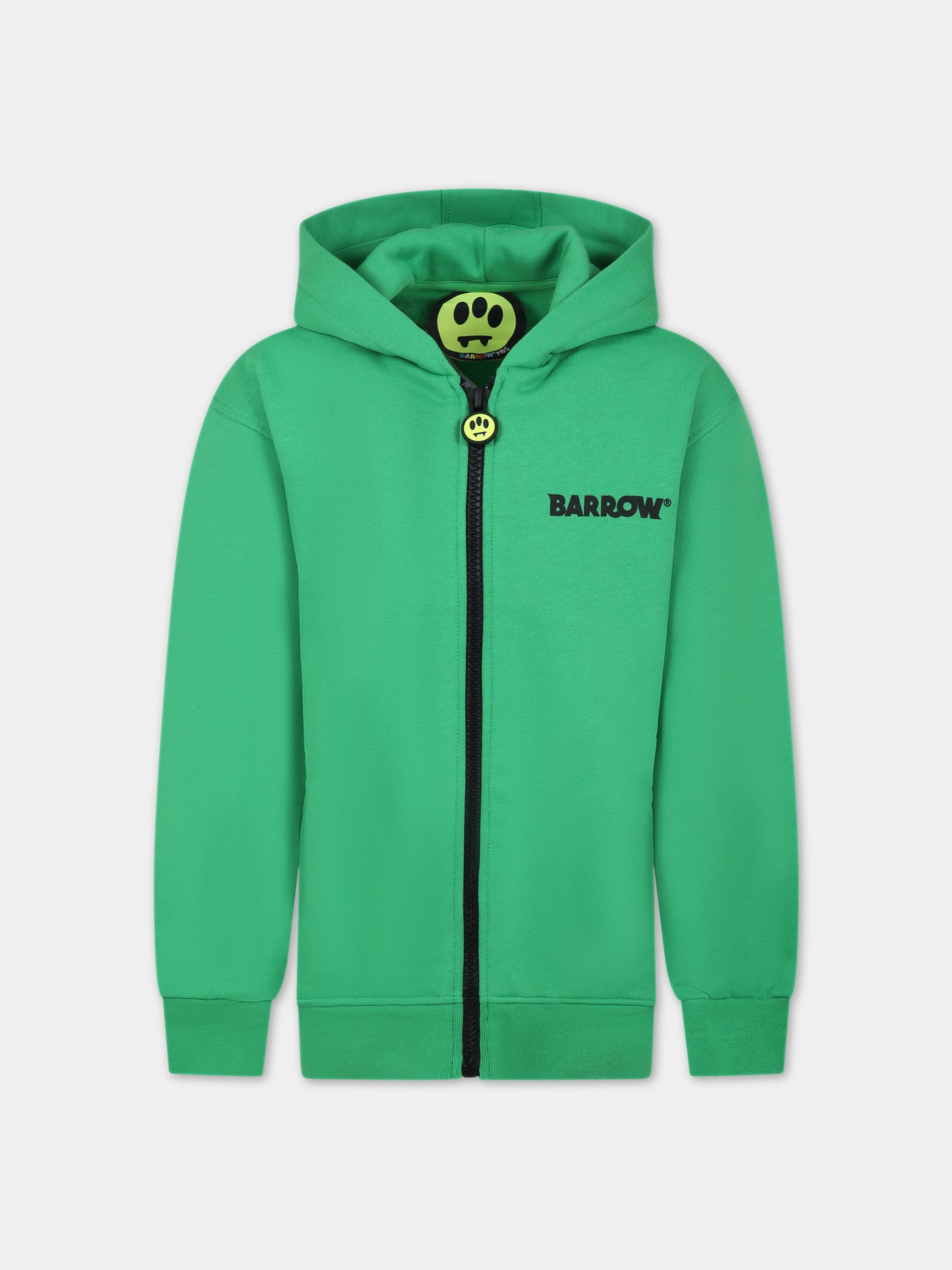 Felpa verde per bambini con logo e smile,Barrow,F3BKJUZH092 BW012