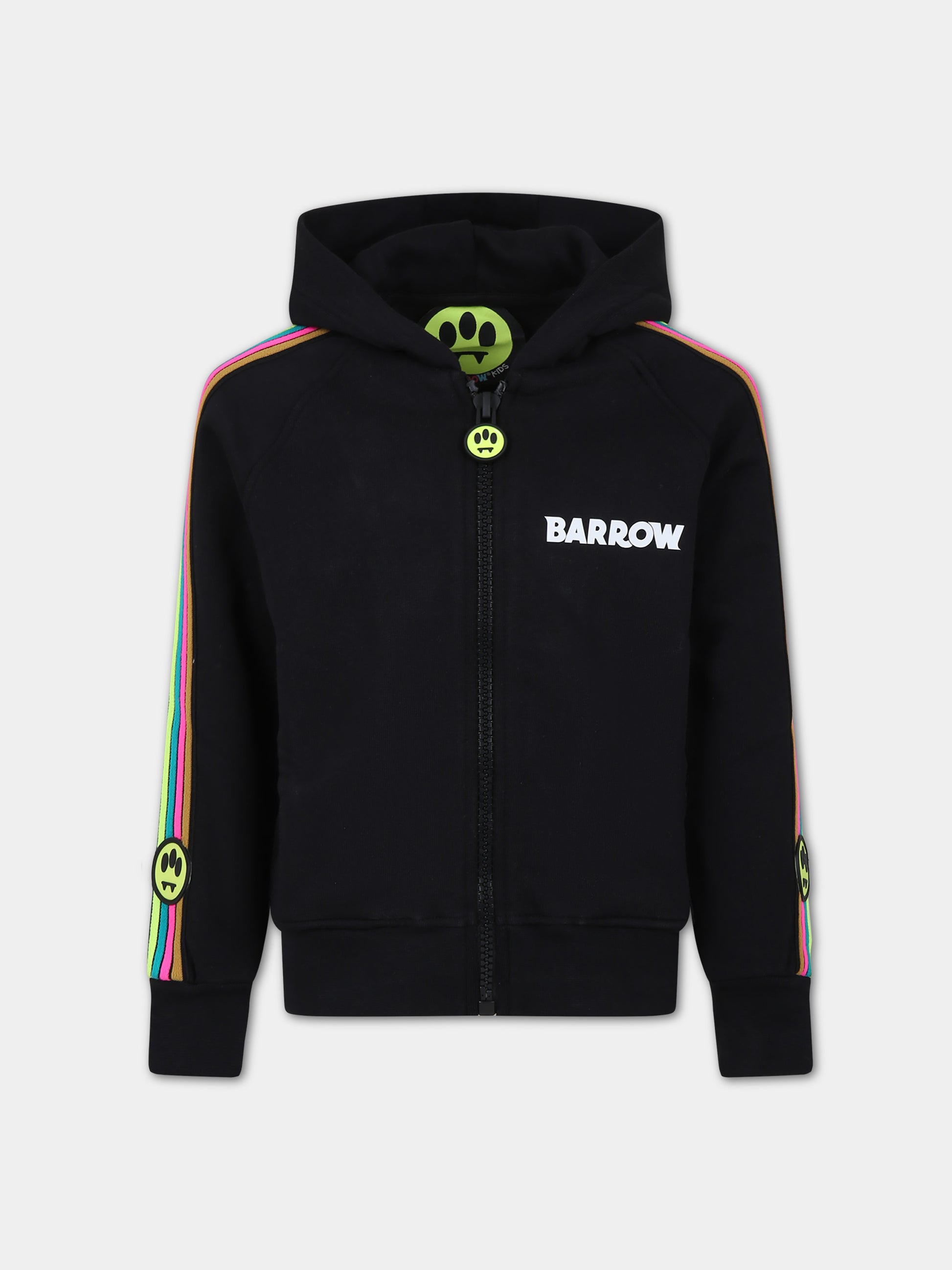Felpa nera per bambini con logo,Barrow,F3BKJUZH099 110