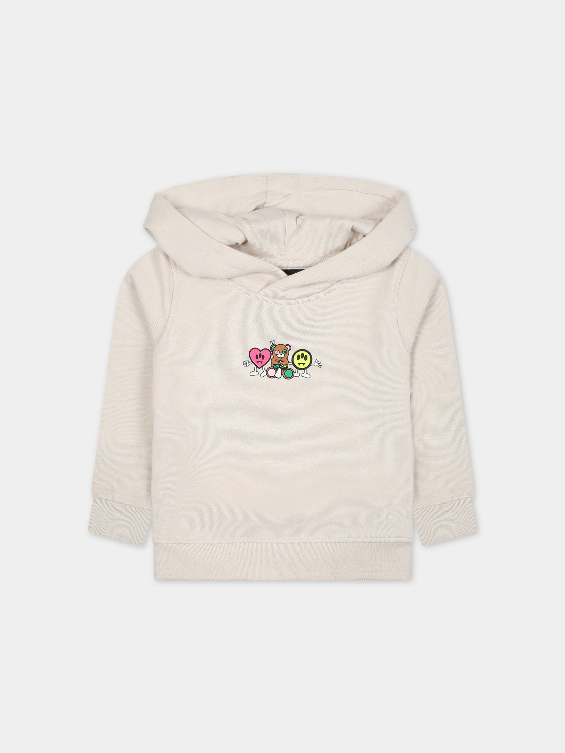 Felpa beige per neonata con logo,Barrow,F3BKNGHS117 BW009