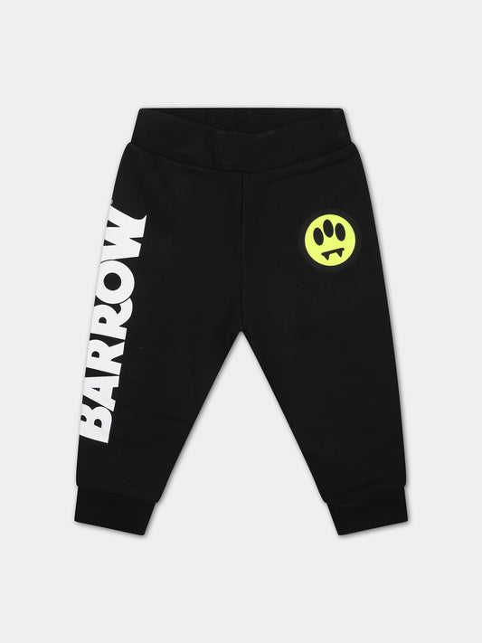 Pantaloni neri per neonati con logo,Barrow,F3BKUNFP129 110
