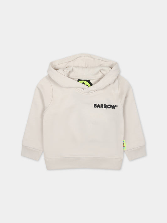 Felpa beige per neonati con logo,Barrow,F3BKUNHS122 BW009