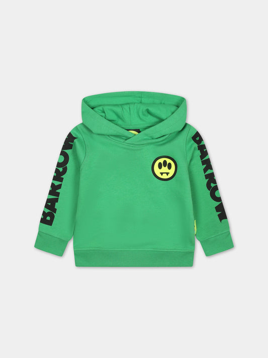 Felpa verde per neonati con logo,Barrow,F3BKUNHS127 BW012