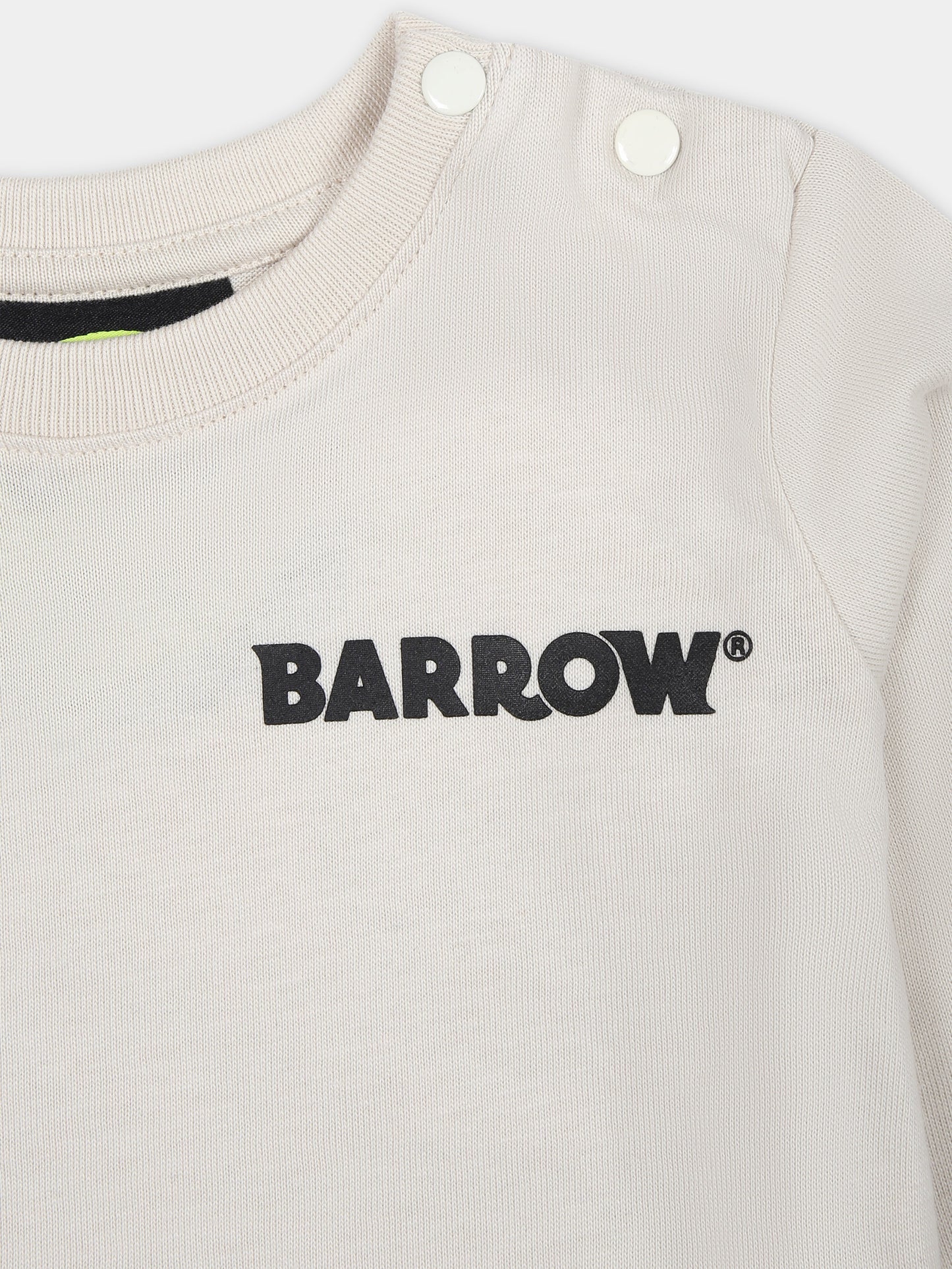 T-shirt beige per neonati con logo,Barrow,F3BKUNTH121 BW009