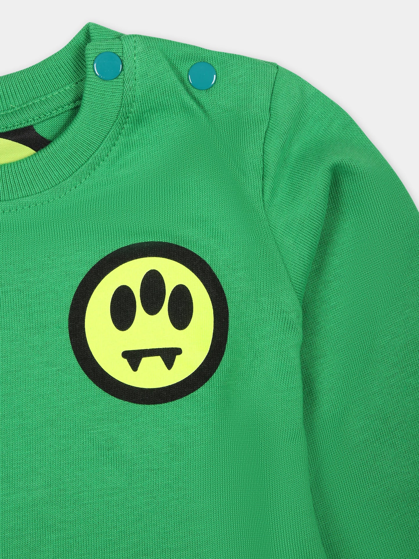 T-shirt verde per neonati con logo,Barrow,F3BKUNTH128 BW012