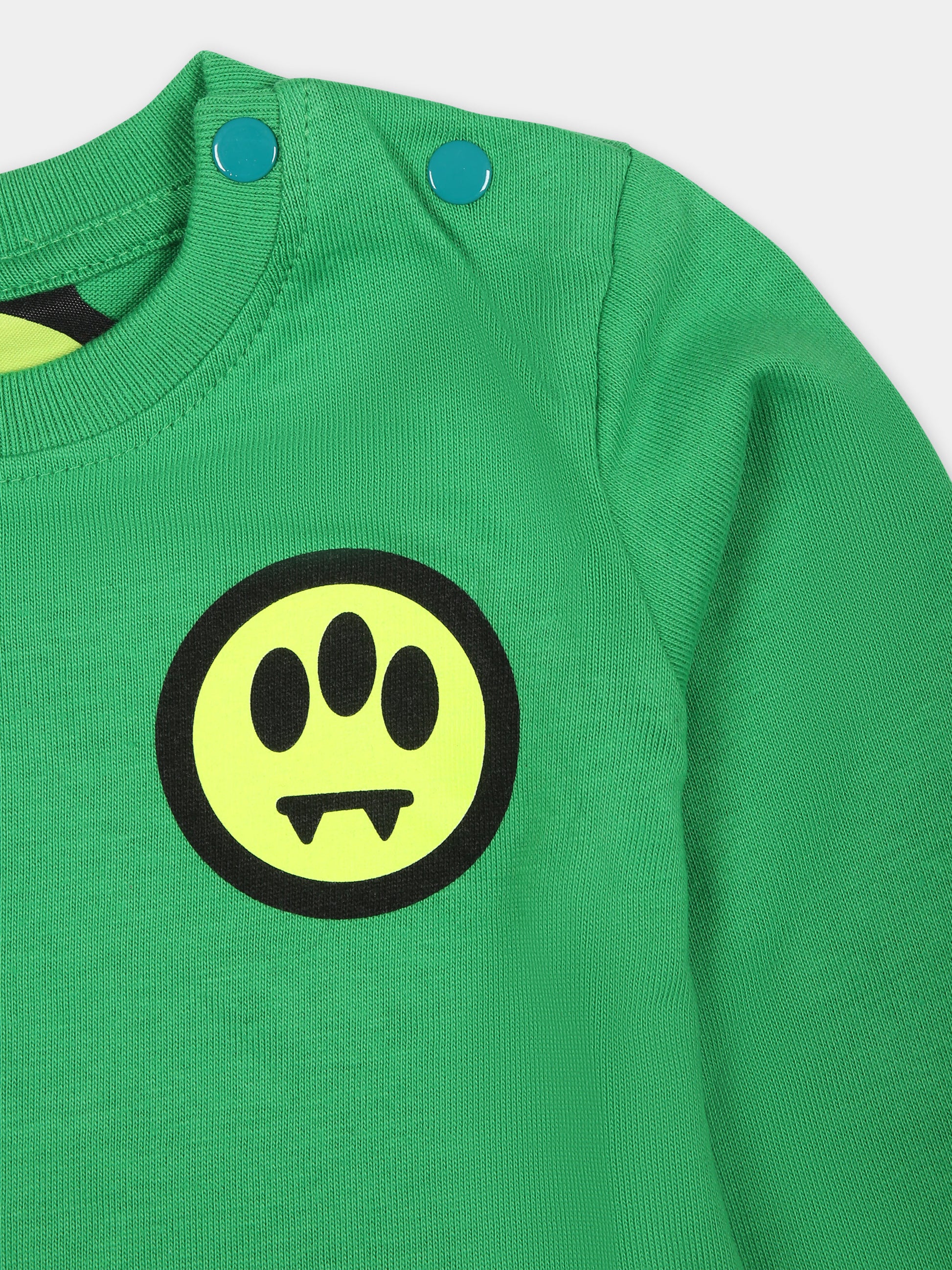 T-shirt verde per neonati con logo,Barrow,F3BKUNTH128 BW012