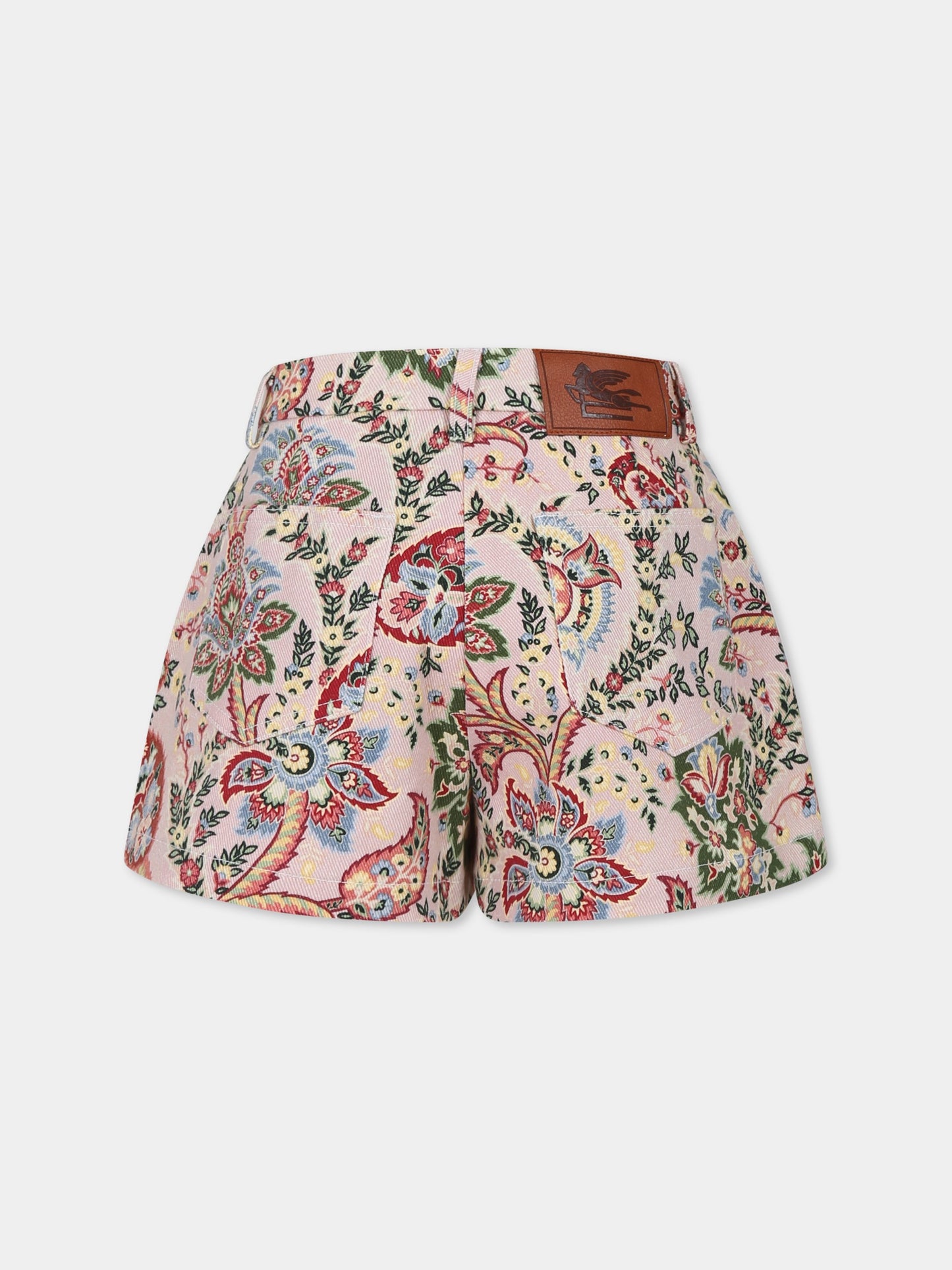 Shorts rosa per bambina con motivo paisley,Etro,GV6A89 D0103 383MC