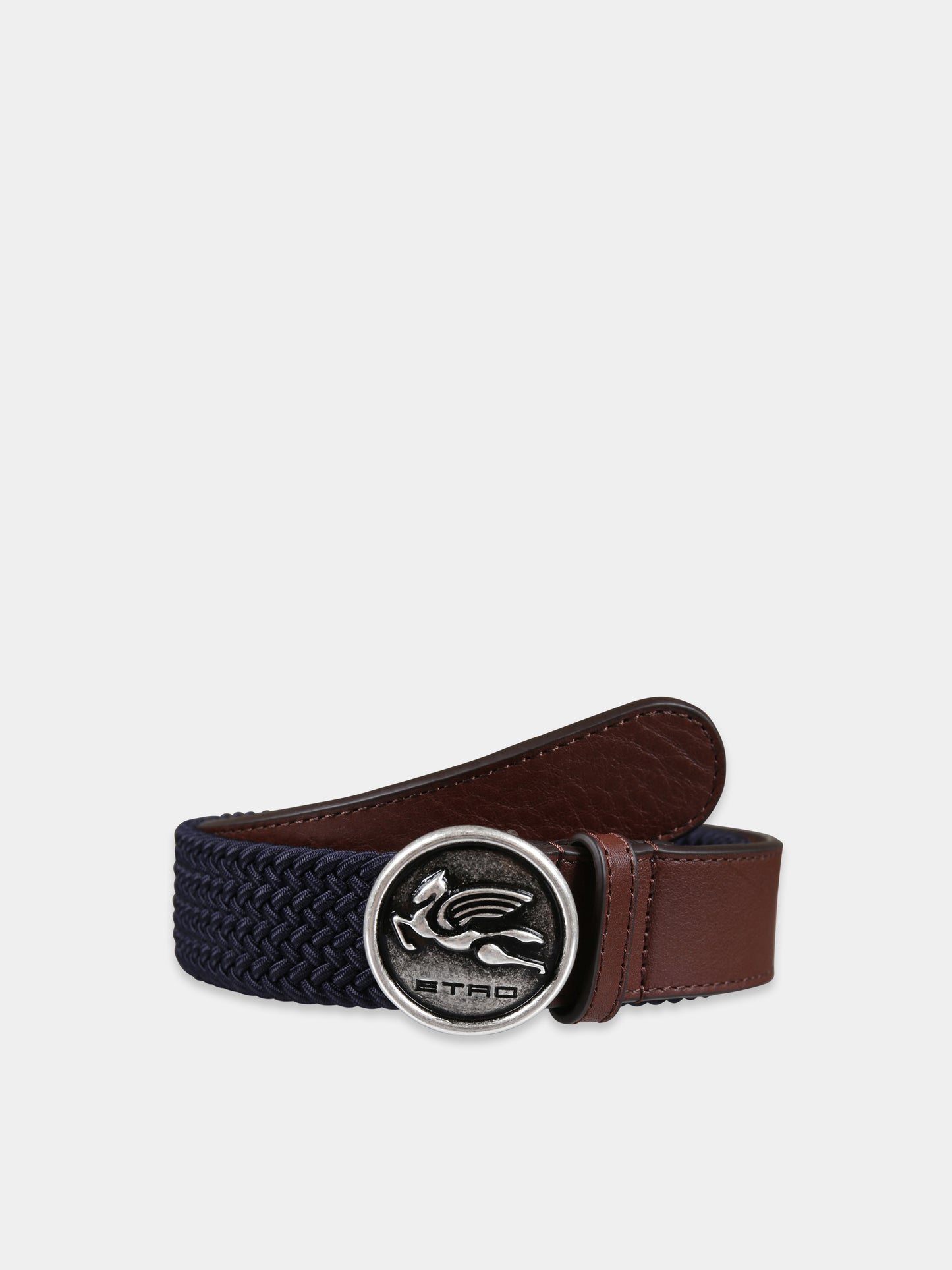 Blue belt for boy with Pegaso and logo
