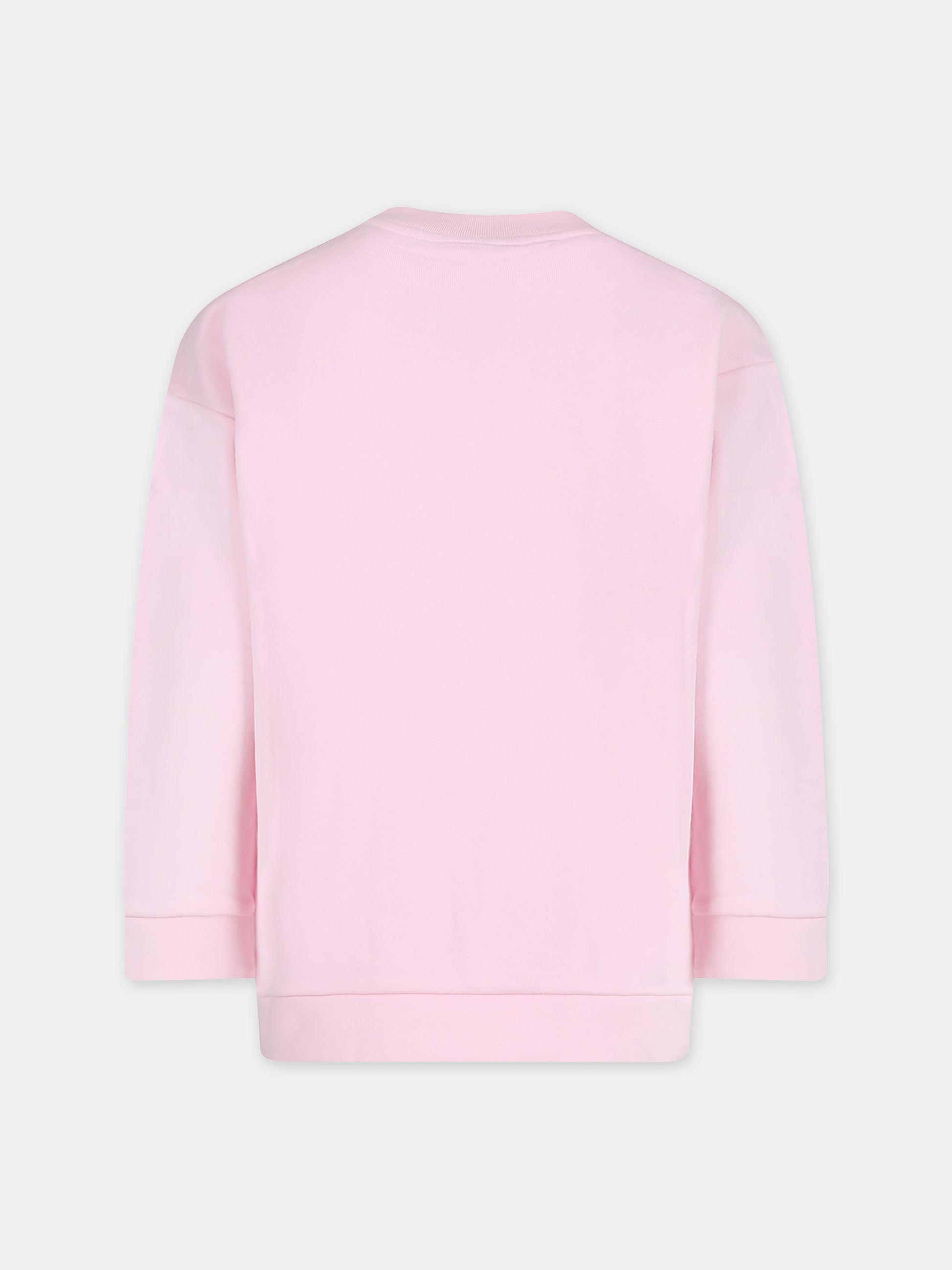 Felpa rosa per bambina con logo Fendi,Fendi Kids,JUH077 5V0 F0QE5