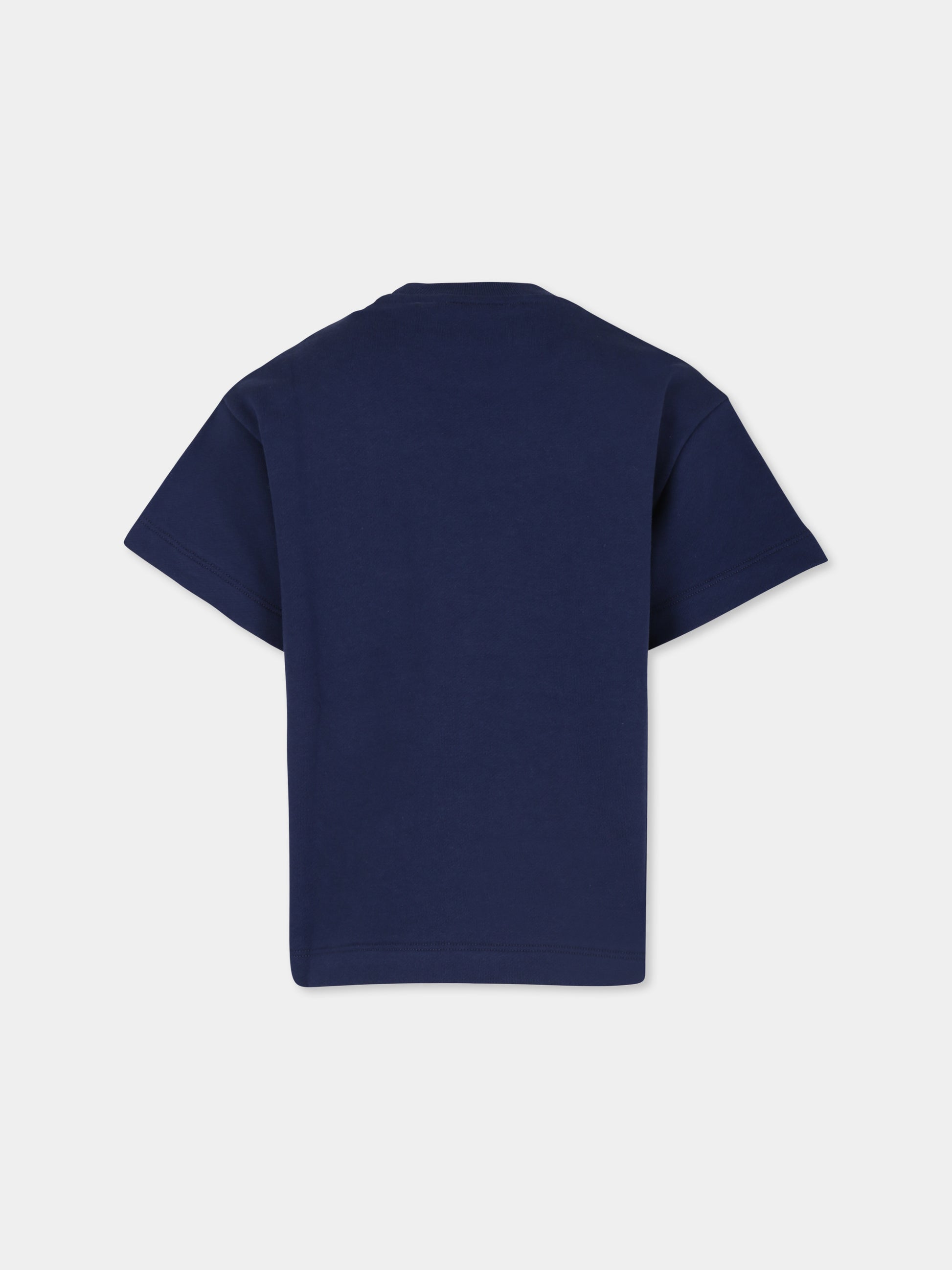 Felpa blu per bambino con logo,Fendi Kids,JUI167 5V0 F1I11