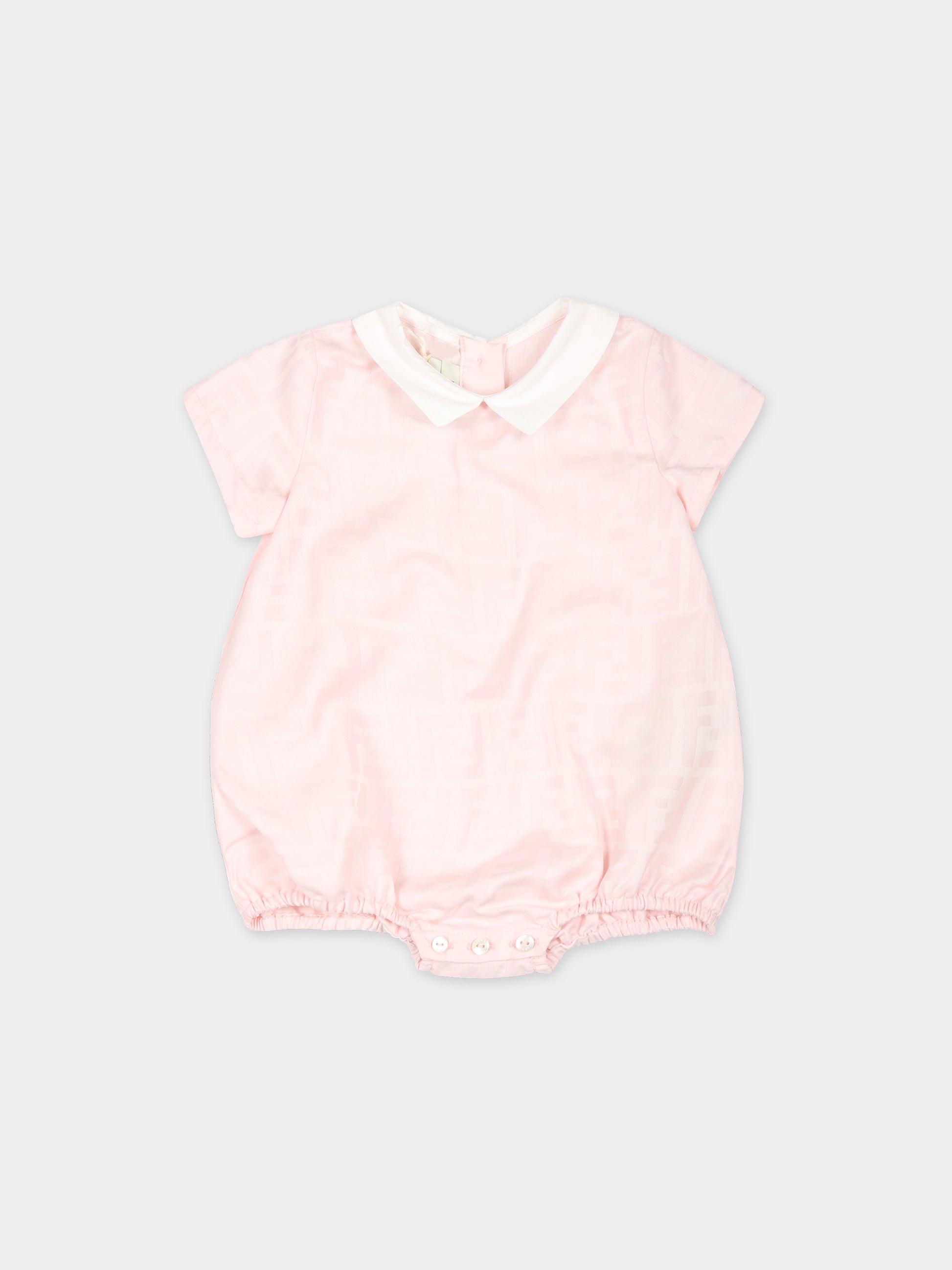 Set pagliaccetto rosa per neonata con doppia F,Fendi Kids,BUL074 ARSY F0C11