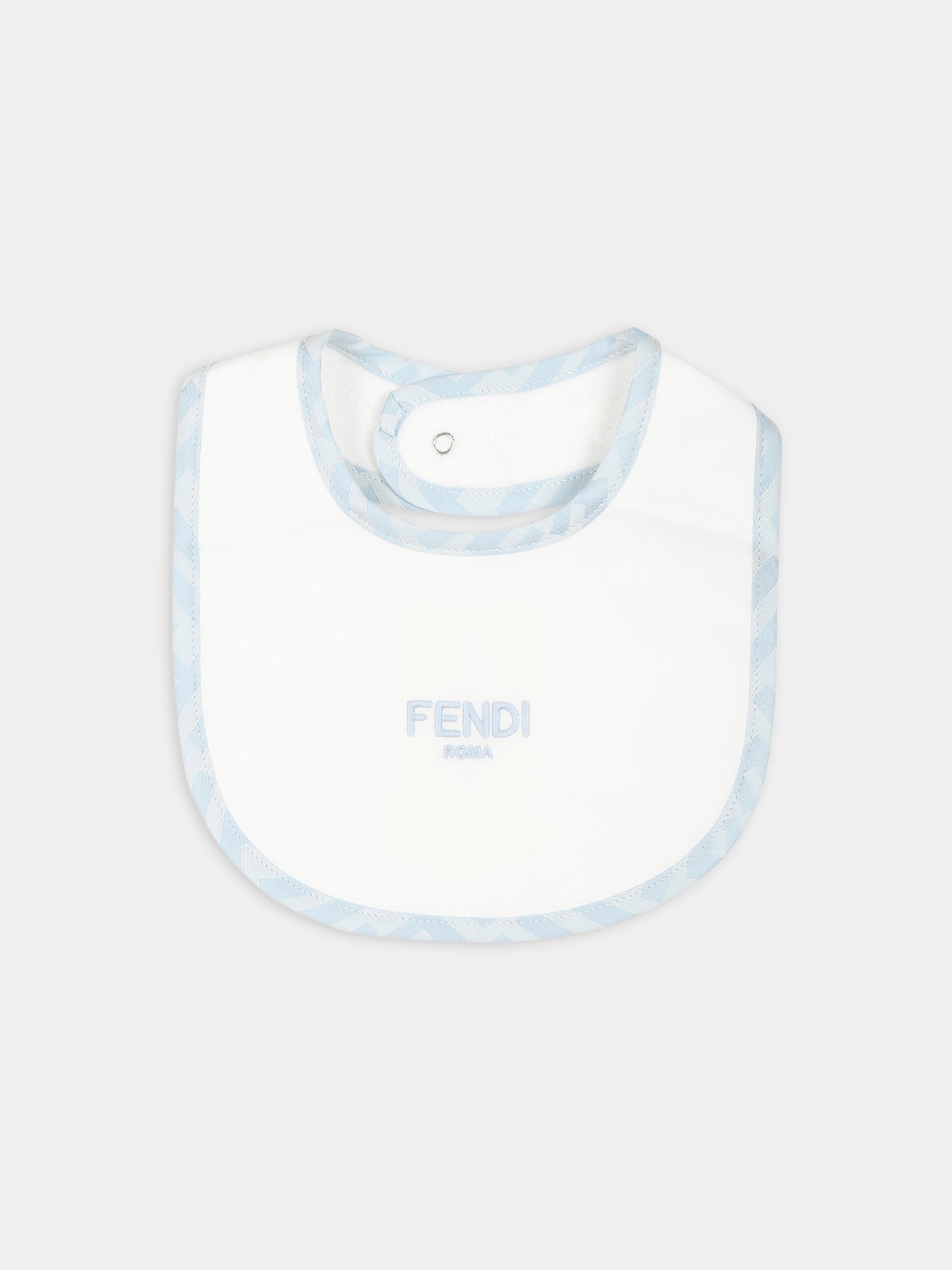 Set pagliaccetto celeste per neonato con doppia F,Fendi Kids,BUL074 ARSY F19J4