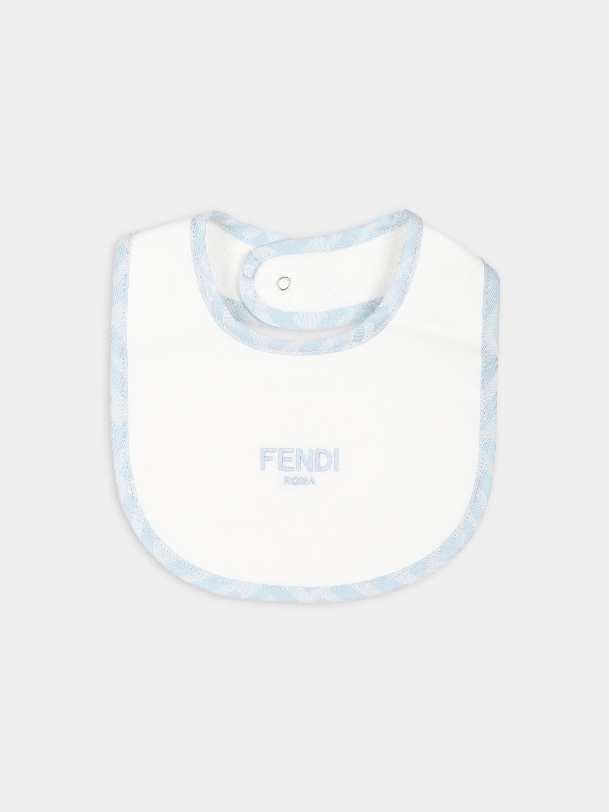 Set pagliaccetto celeste per neonato con doppia F,Fendi Kids,BUL074 ARSY F19J4