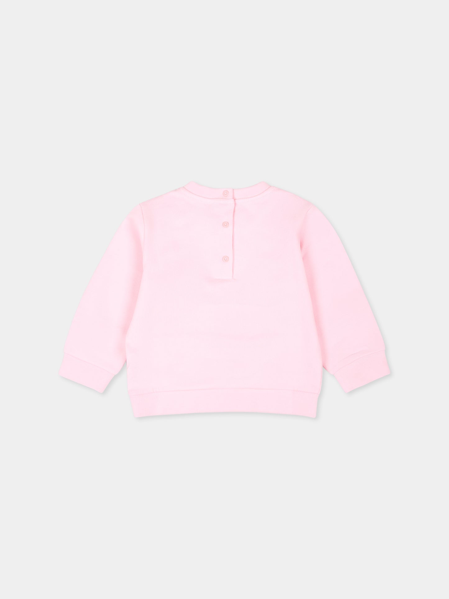 Felpa rosa per neonata con logo,Fendi Kids,BUH071 5V0 F0QE5