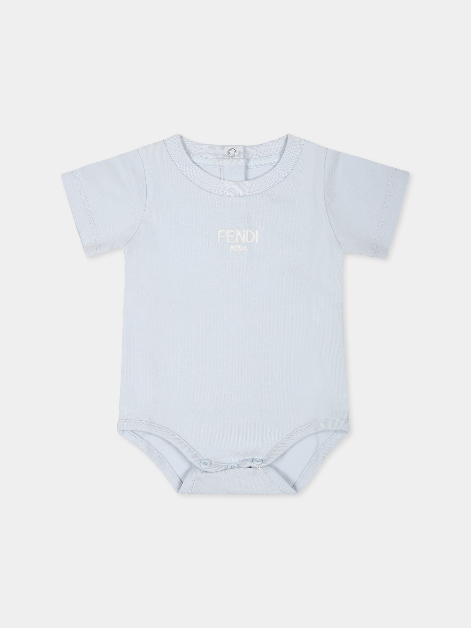 Set body celeste per neonato con logo,Fendi Kids,BUK123 ST8 F19J4