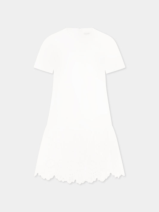 White dress for girl with logo