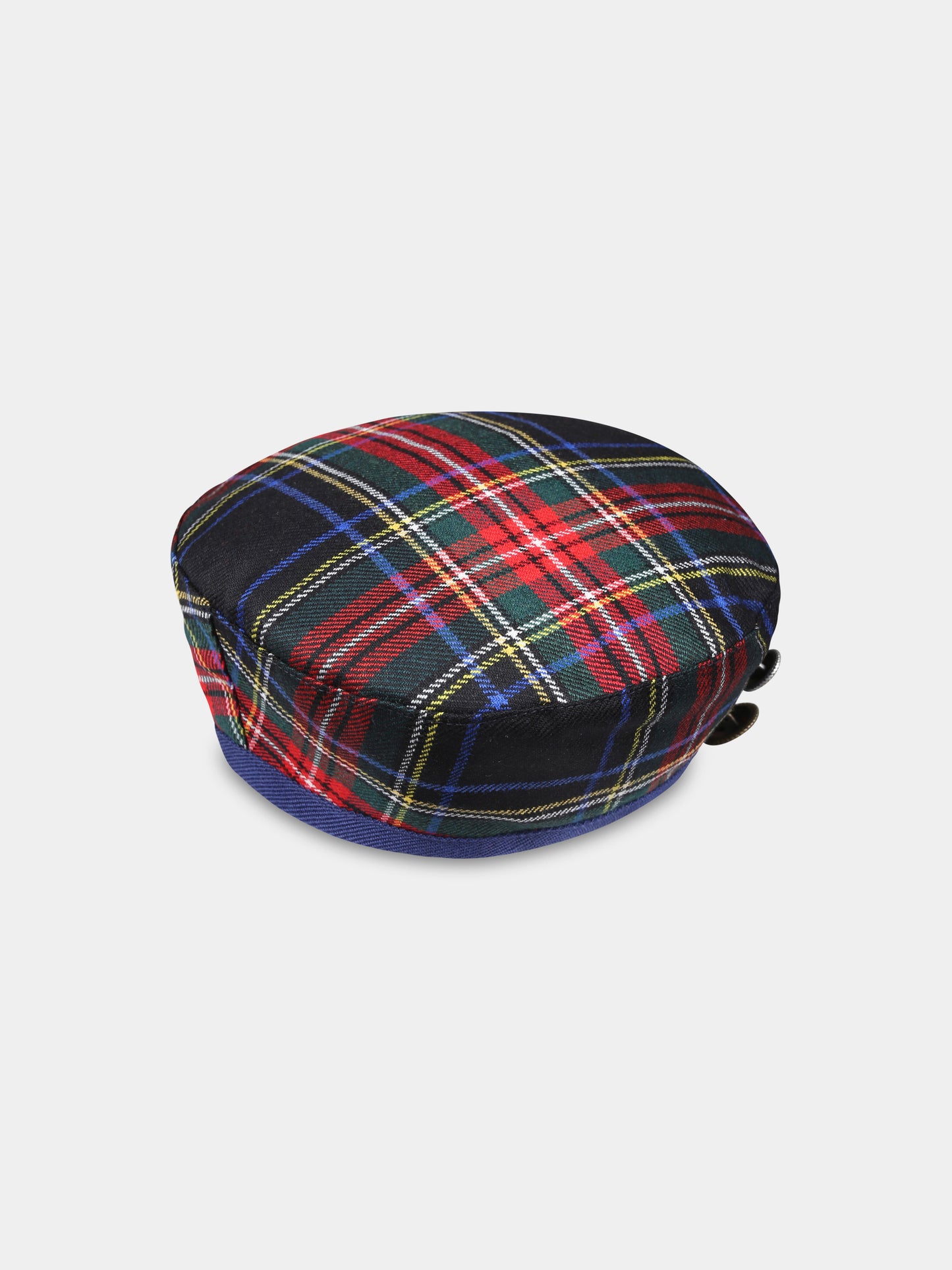 Basco blu per bambina con motivo tartan,Dolce & Gabbana Kids,LB5H43 FQMG9 S8100
