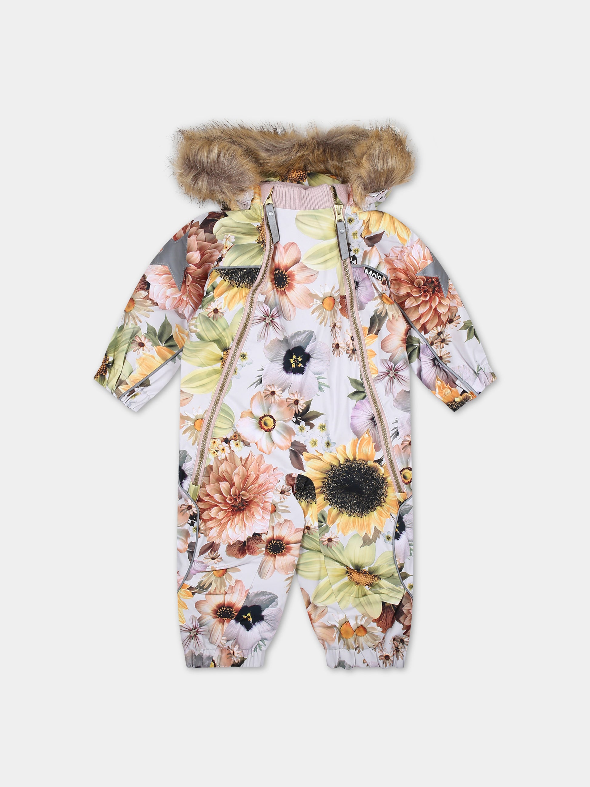 Tuta da neve multicolor per bambina con stampa e logo,Molo,5W23N104 6855