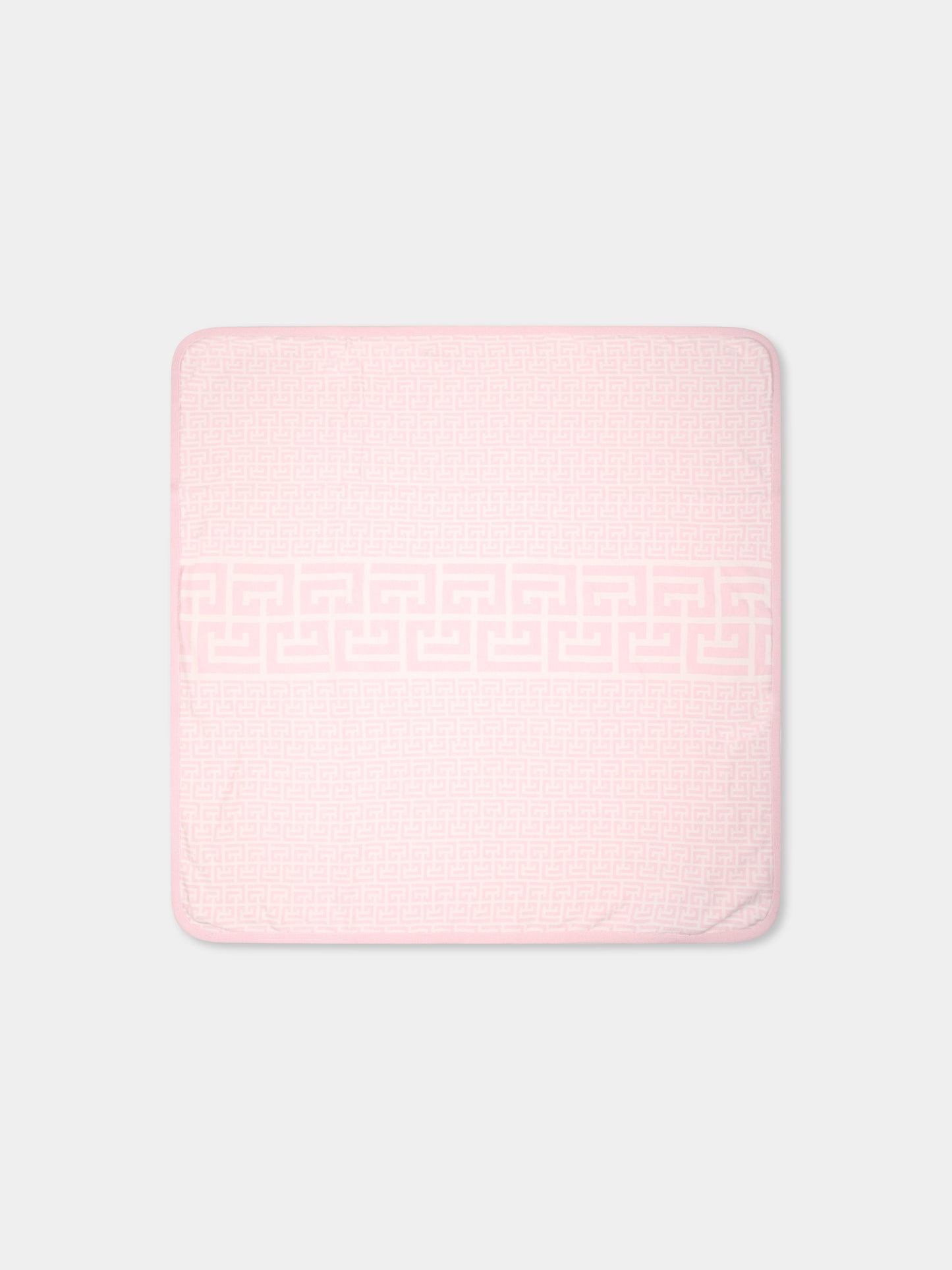 Coperta rosa per neonata con motivo geomterico,Balmain Kids,BV0560 Z2312 102RS