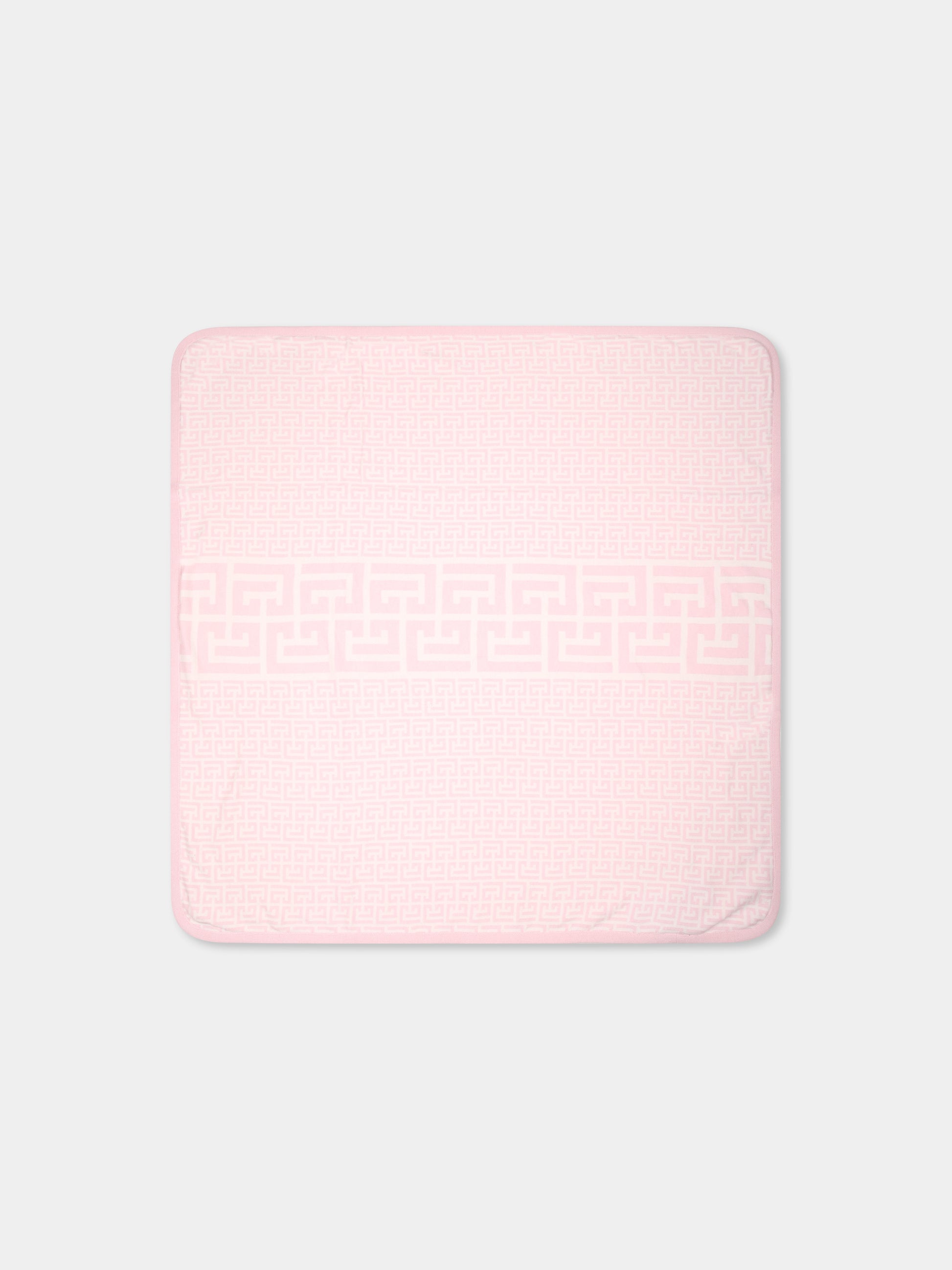 Coperta rosa per neonata con motivo geomterico,Balmain Kids,BV0560 Z2312 102RS