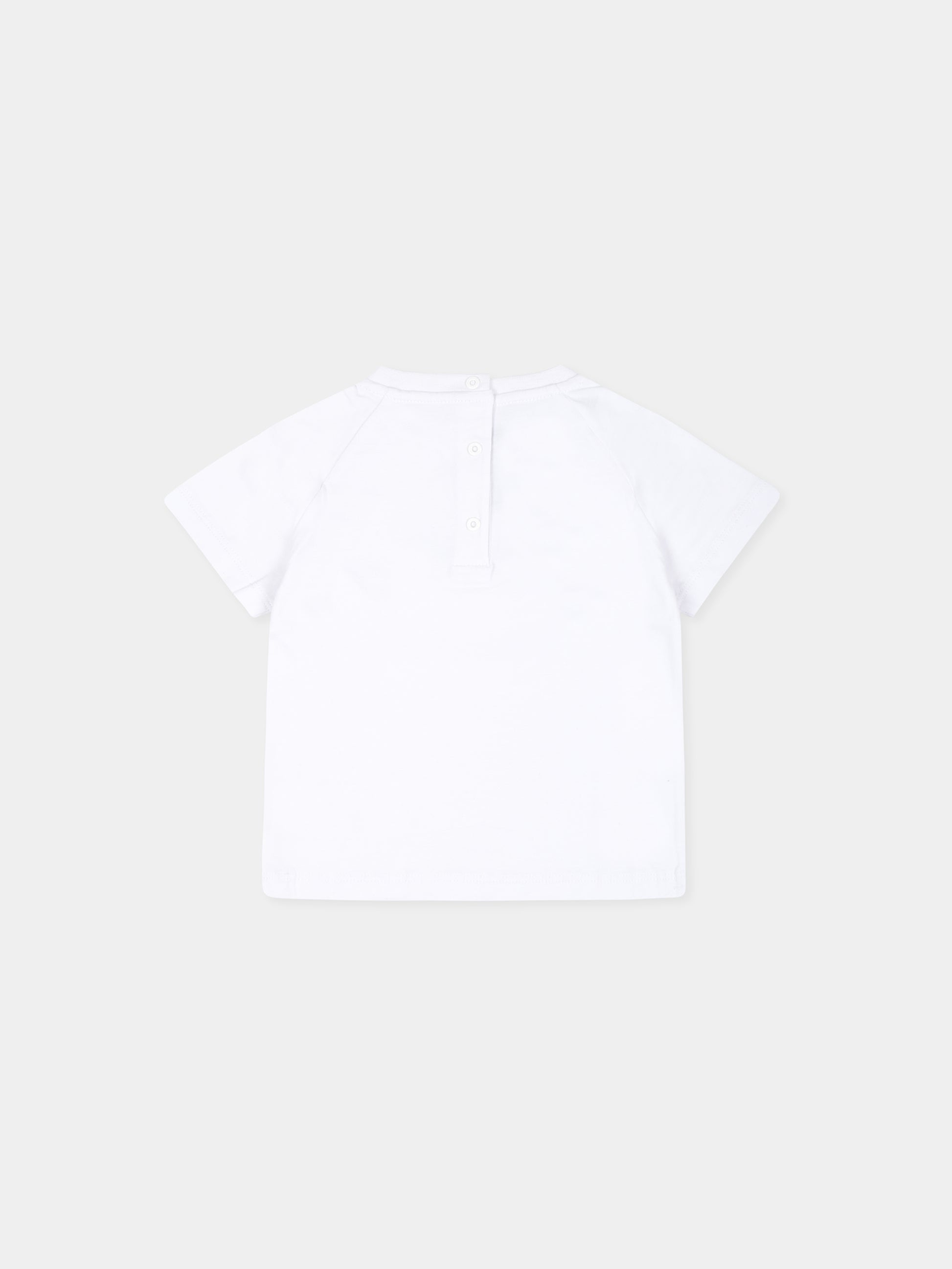 T-shirt bianca per neonata con logo,Balmain Kids,BV8511 Z0057 100AG