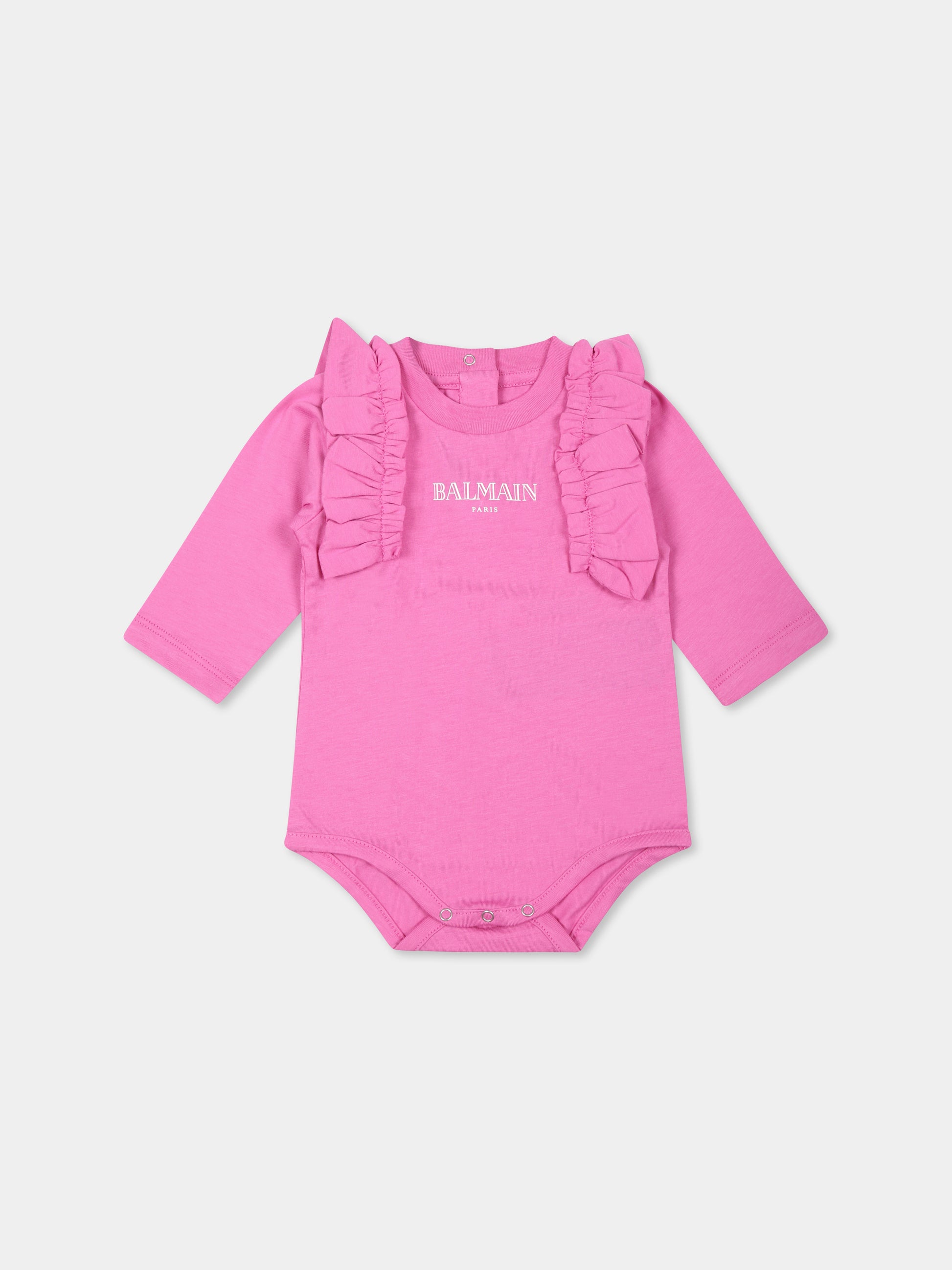 Completo nascita fucsia per neonata con logo,Balmain Kids,BVB02A Z0082 543