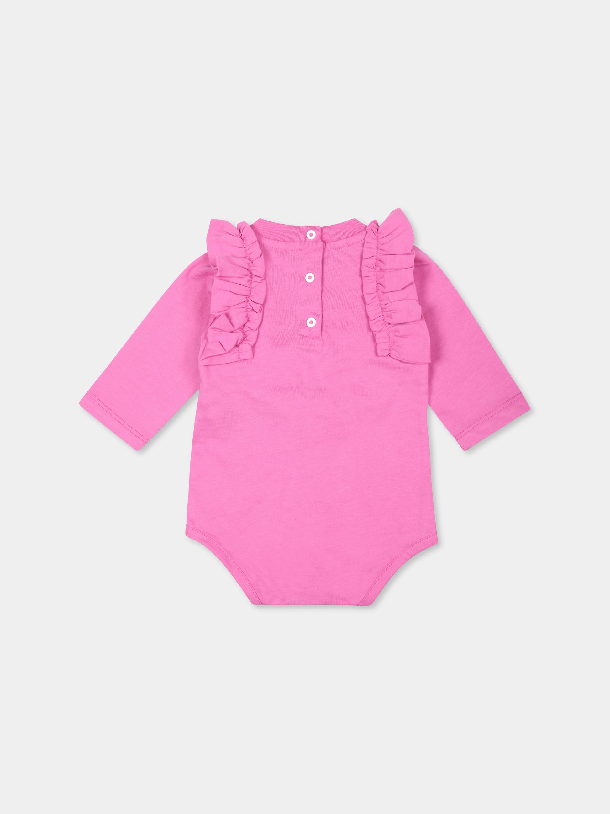 Completo nascita fucsia per neonata con logo,Balmain Kids,BVB02A Z0082 543