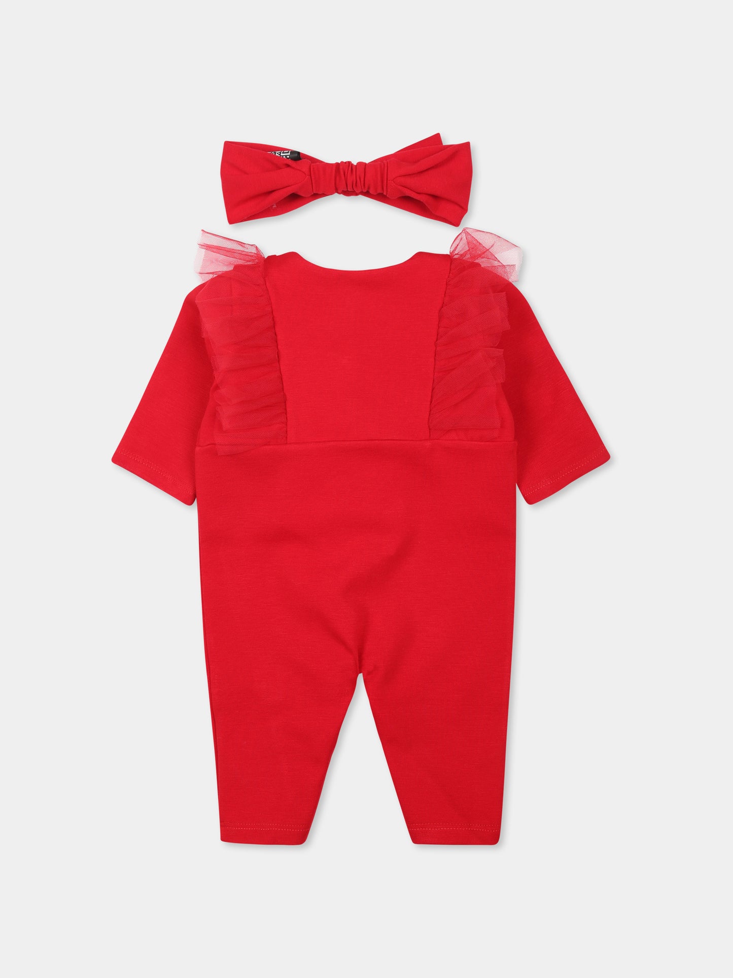 Set tutina rossa per neonata,Balmain Kids,BVB03A J0371 414