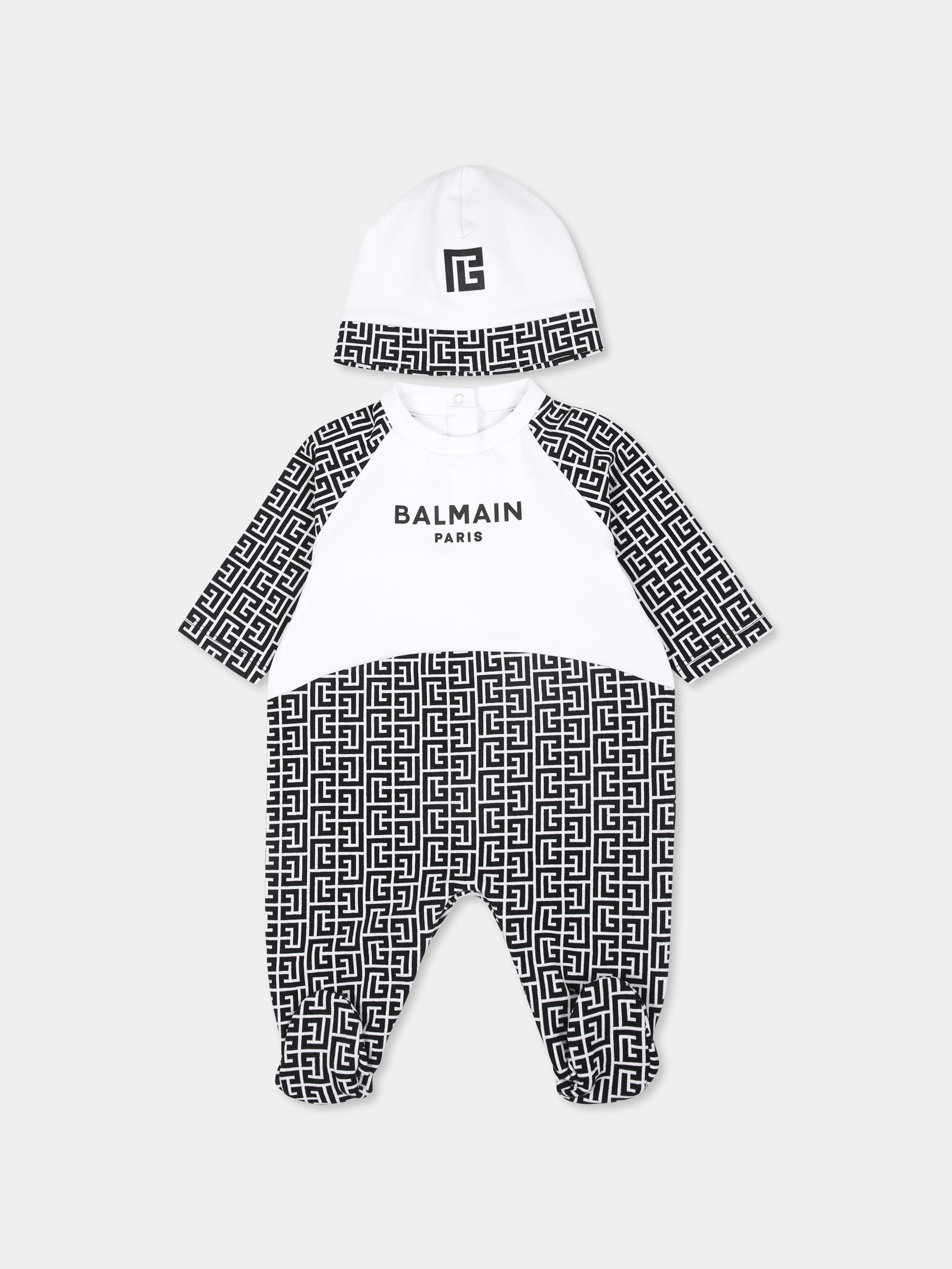 Set tutina nero per neonati con logo,Balmain Kids,BVB50A Z2411 100NE