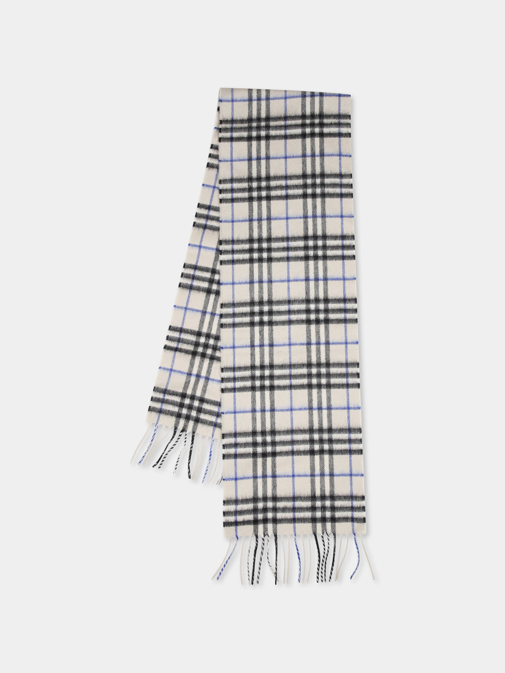 Sciarpa grigia per bambini con check,Burberry Kids,8089370 B9629