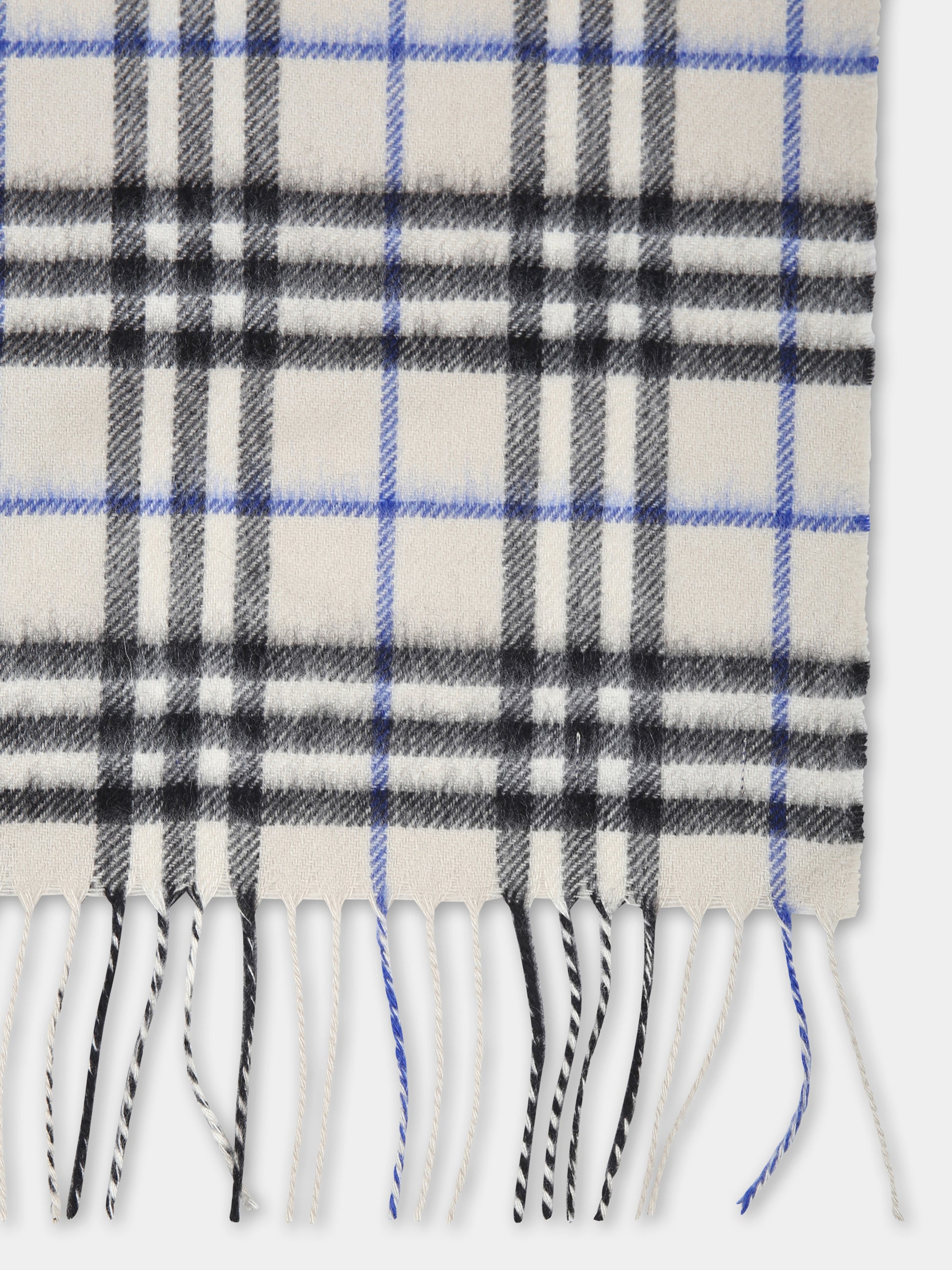 Sciarpa grigia per bambini con check,Burberry Kids,8089370 B9629
