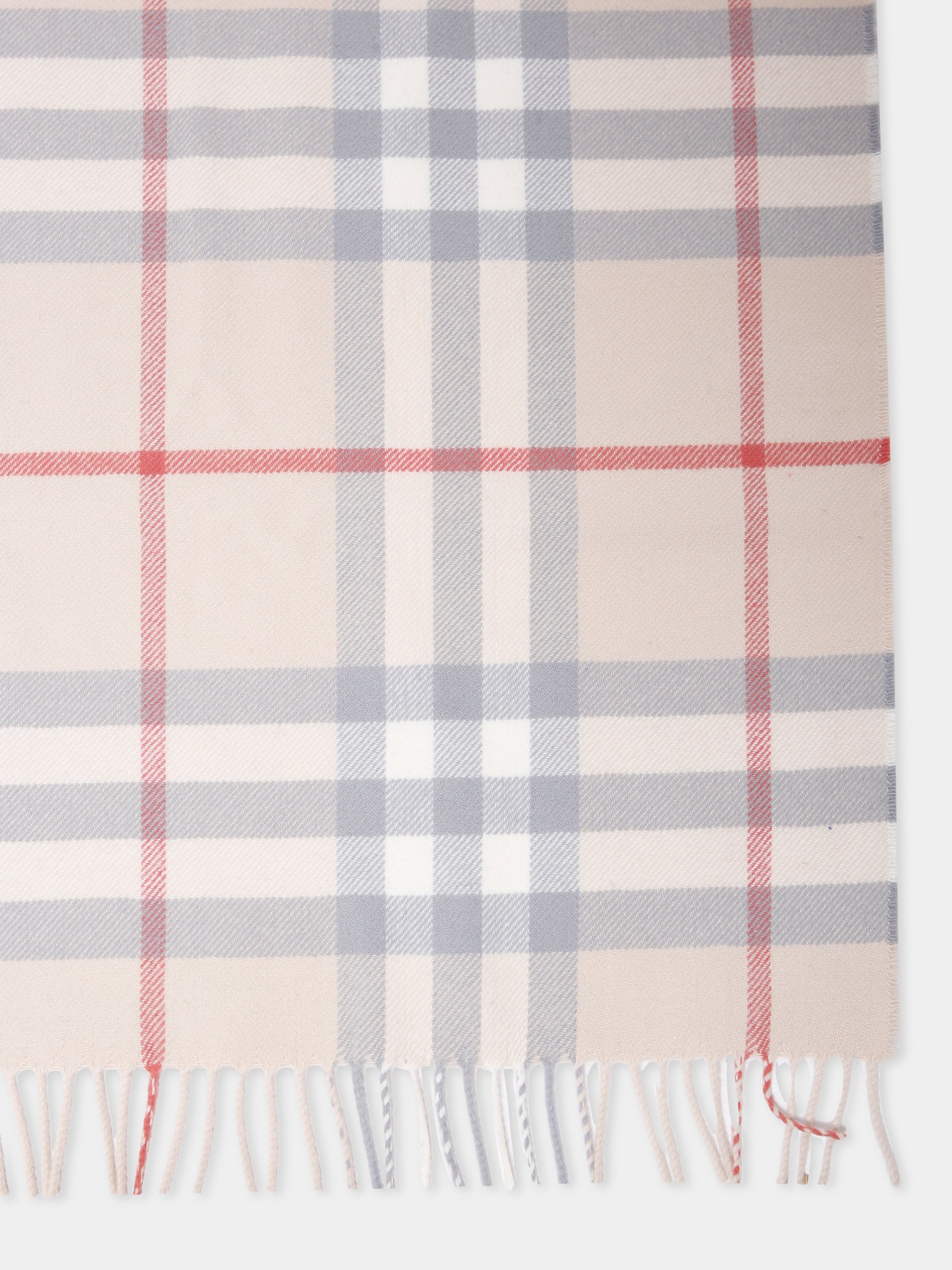 Coperta beige per neonati con check vintage,Burberry Kids,8089654 A2205