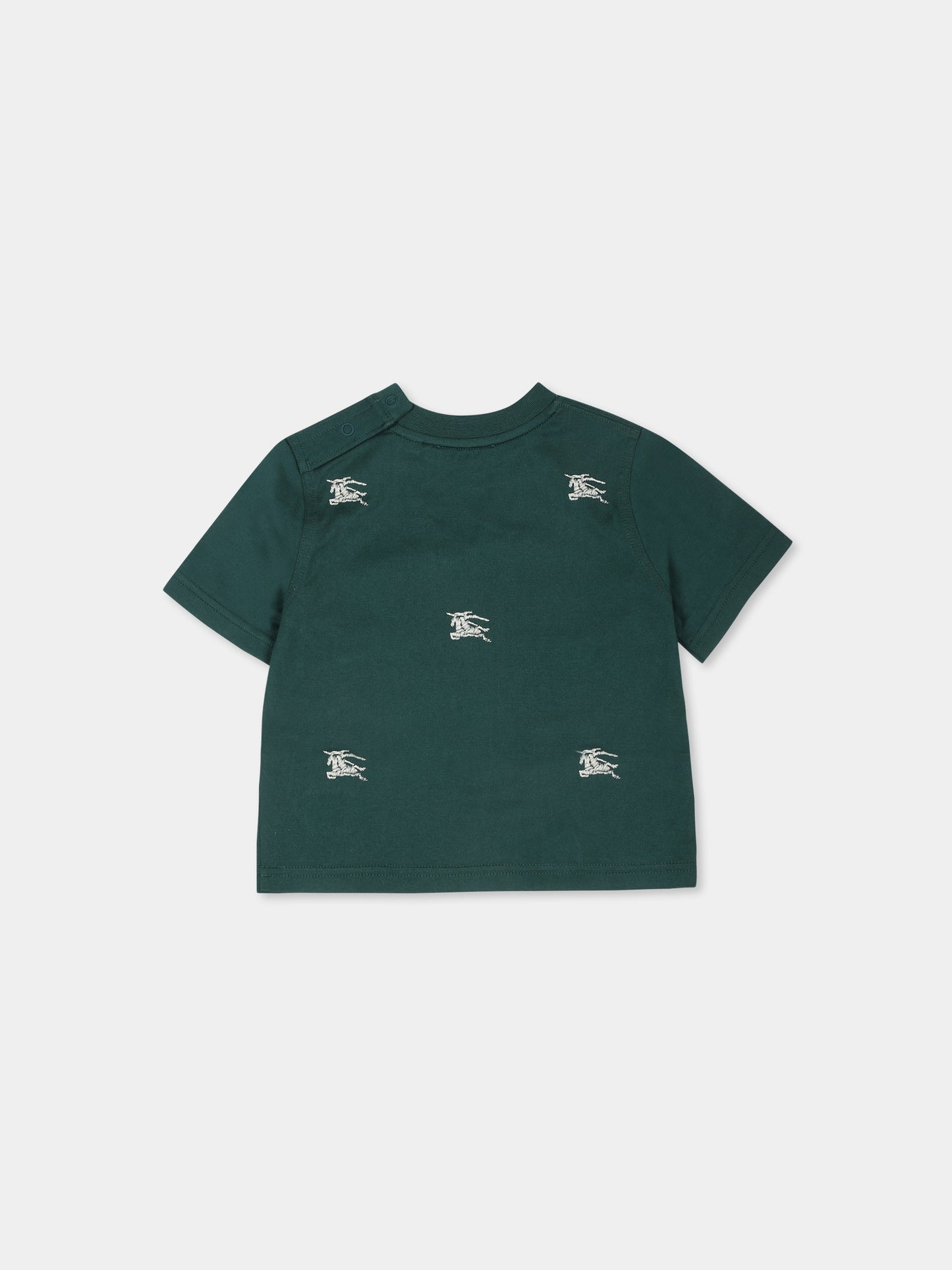 T-shirt verde per neonato con cavaliere equestre,Burberry Kids,8089651 A3508