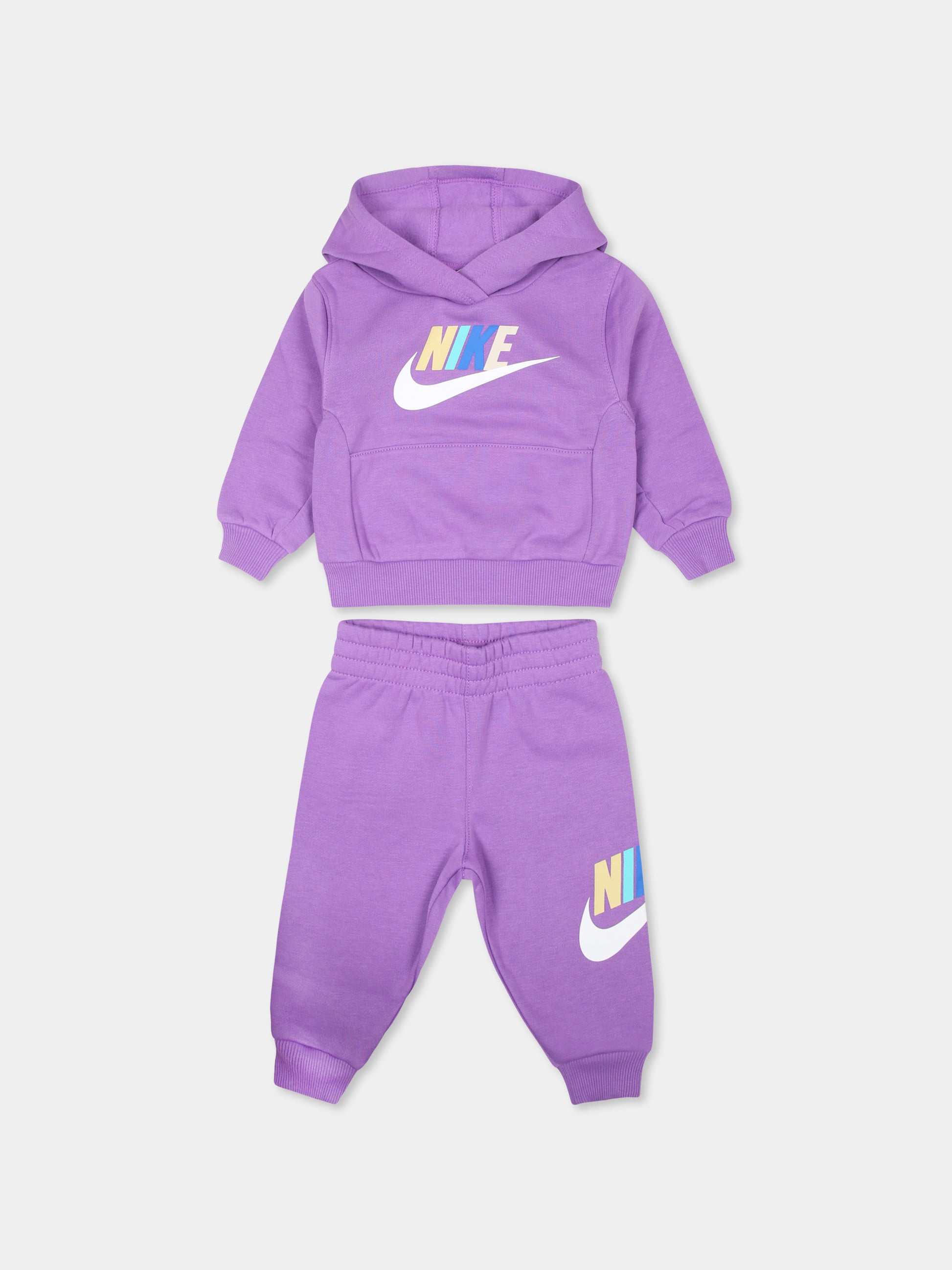 Completo viola per neonata con logo,Nike,66L135 PB7